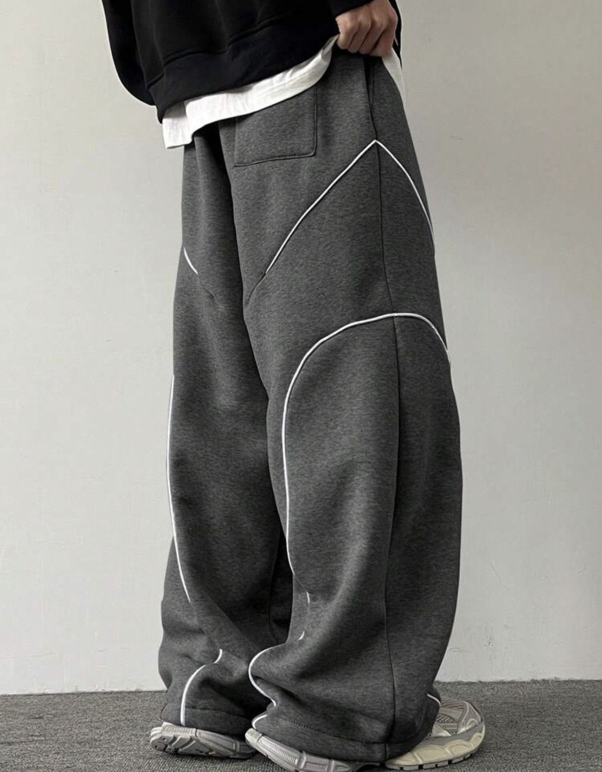 Japanese Brand ULTRA Baggy Curved Piping Sweatpants - Cyberpunk Streetwear Size US 29 - 2 Thumbnail
