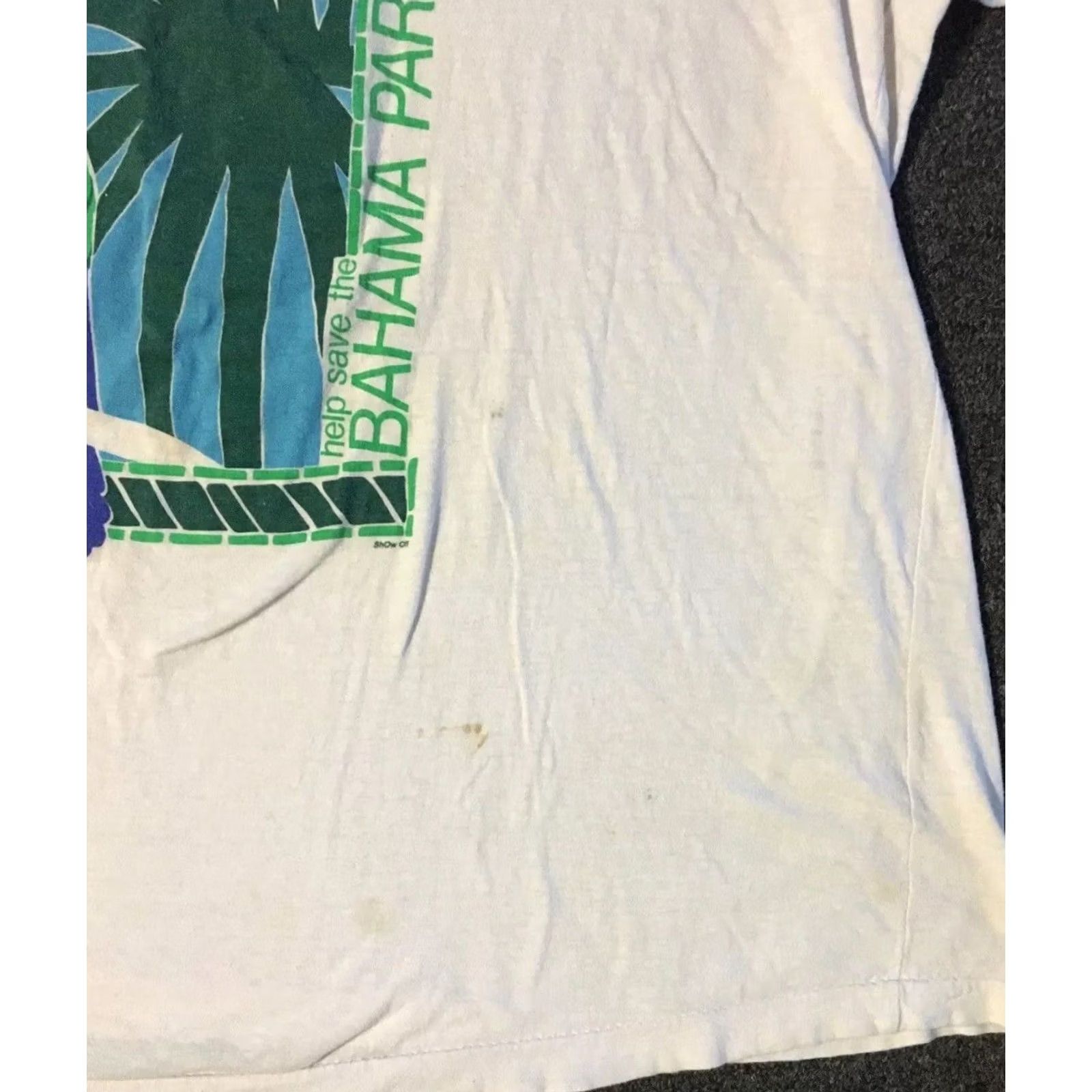 Vintage VINTAGE Parrot Shirt S M Boxy Art Nature Surf Beach Grunge 90s White Mens T-Shirt Short Sleeve Size US S / EU 44-46 / 1 - 5 Thumbnail