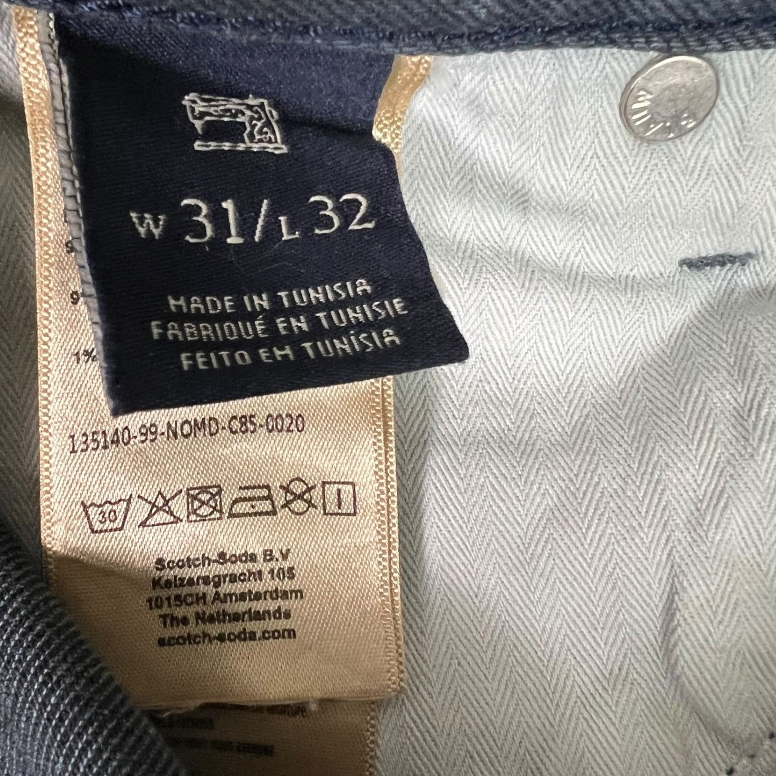 Scotch & Soda Scotch & Soda Men 31x32 Ralston Gray Slim Straight Jeans Size US 31 - 3 Thumbnail