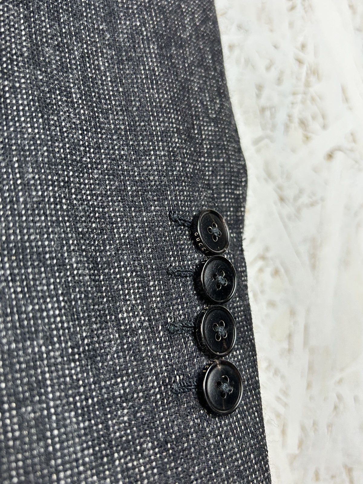 Gucci Gucci Wool Pattern Casual Blazer Jacket Tailoring Grey 50R Size 50R - 3 Thumbnail