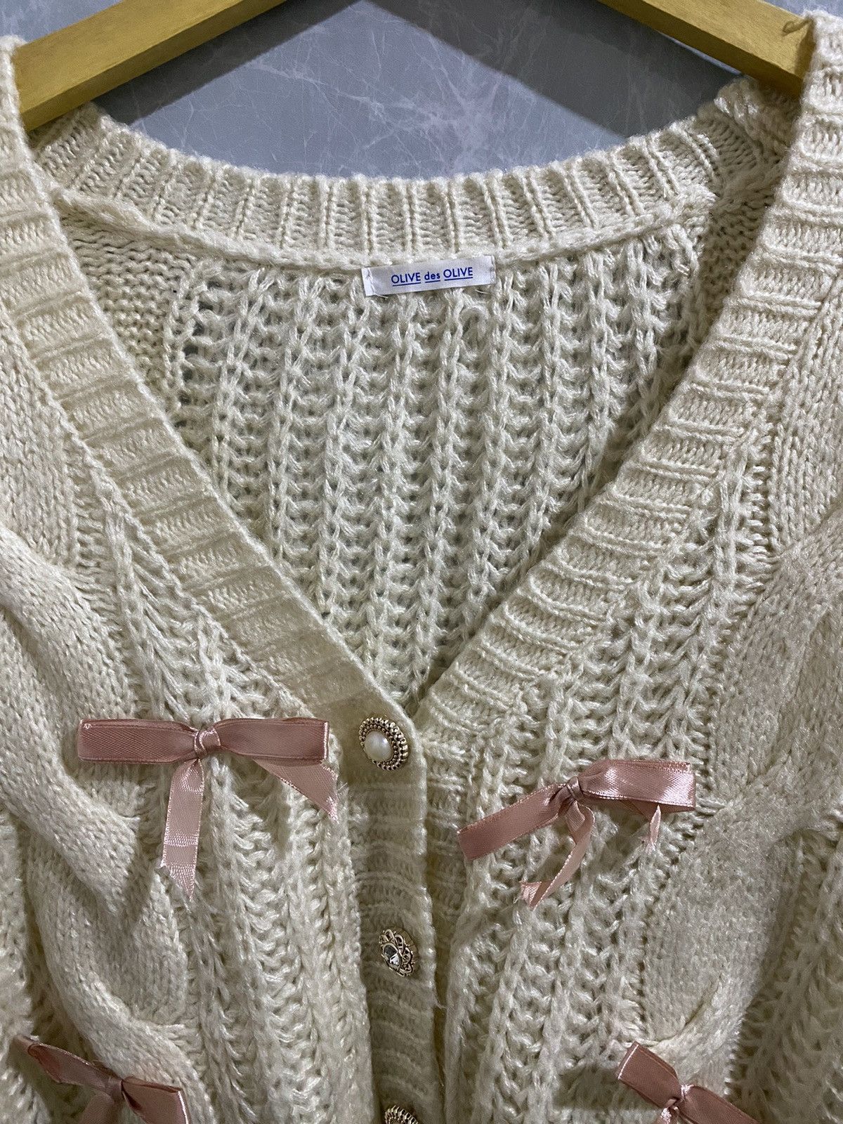 Japanese Brand × Vintage Vintage Olive des olive cable knit sweater Size M / US 6-8 / IT 42-44 - 2 Thumbnail