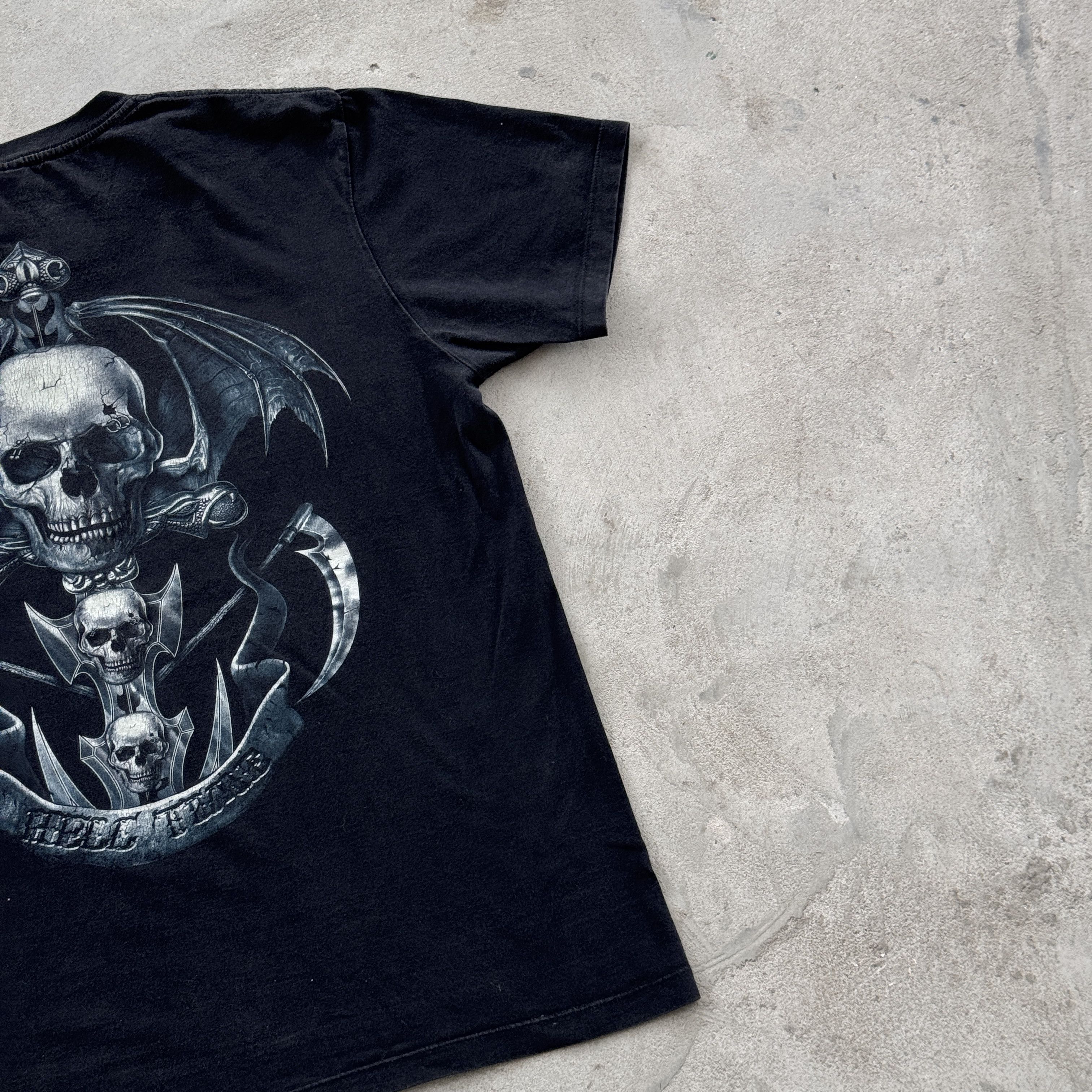 Band Tees Wild Grim Reaper Sword Winged Skull Graphic Tee Shirt L Size US L / EU 52-54 / 3 - 6 Thumbnail