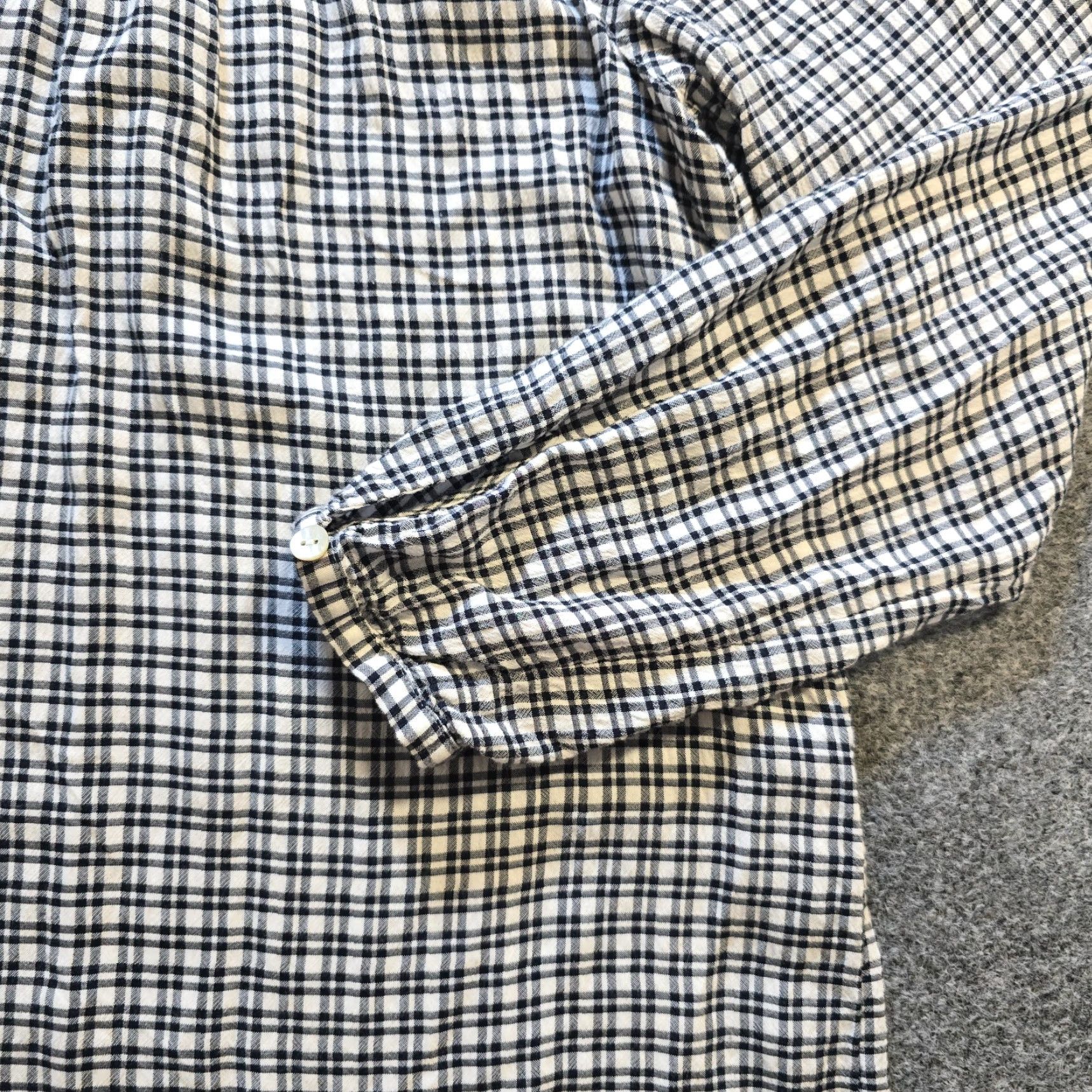 J. Jill J Jill Top Women Large White Black Plaid Henley Long Sleeve Shirt Casual Career Size L / US 10 / IT 46 - 3 Thumbnail