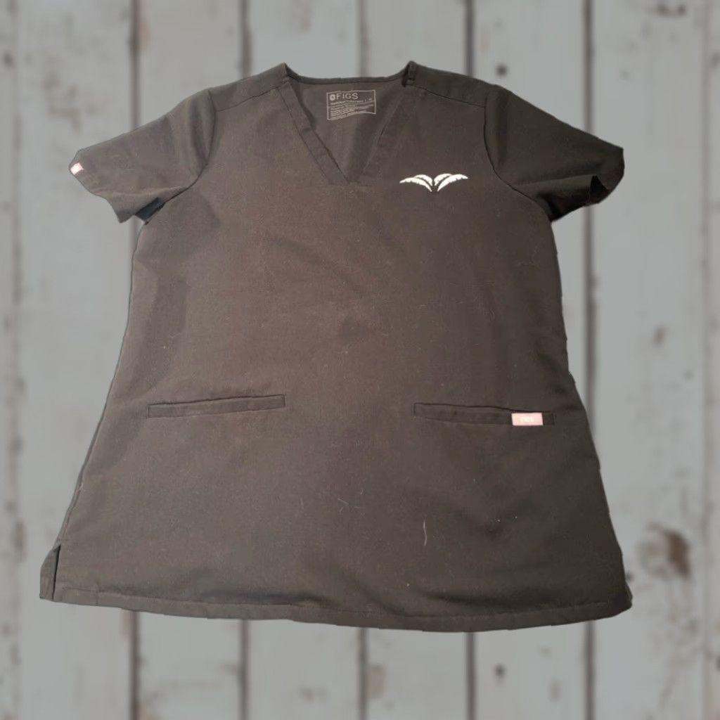 Vintage FIGS Blouse Black Medium Top Women Size M / US 6-8 / IT 42-44 - 1 Thumbnail
