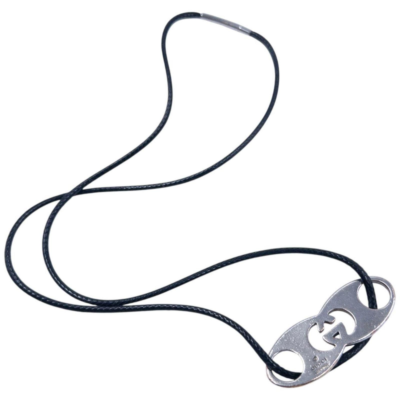 Gucci Vintage 2000s Gucci Silver Logo Necklace Size ONE SIZE - 2 Thumbnail
