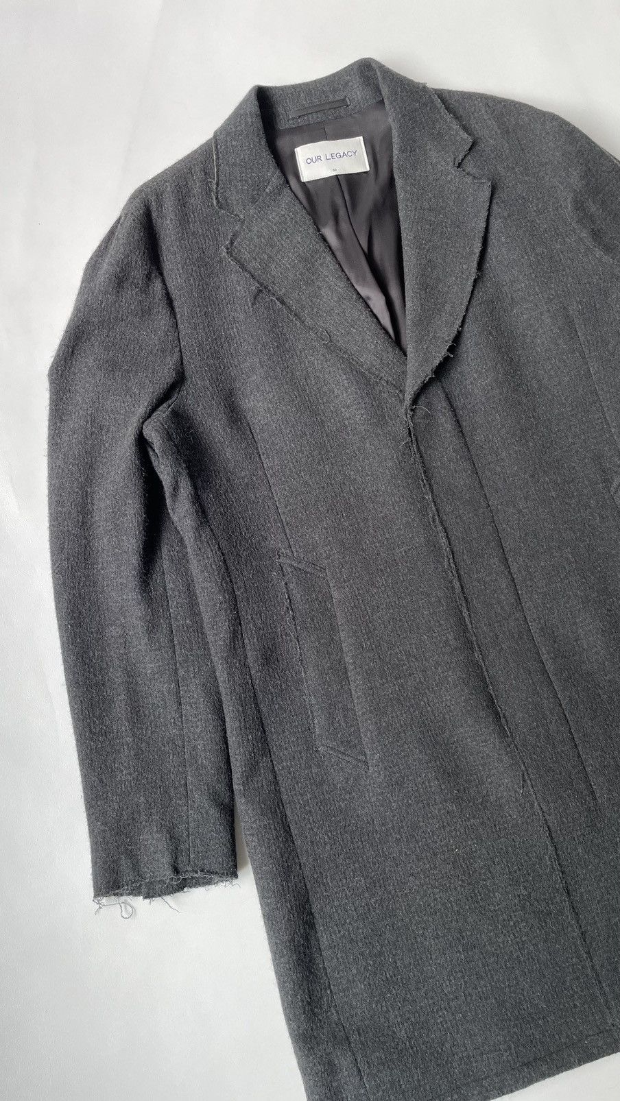 Our Legacy A/W 15 Raw Hem Wool Overcoat Size US M / EU 48-50 / 2 - 5 Thumbnail