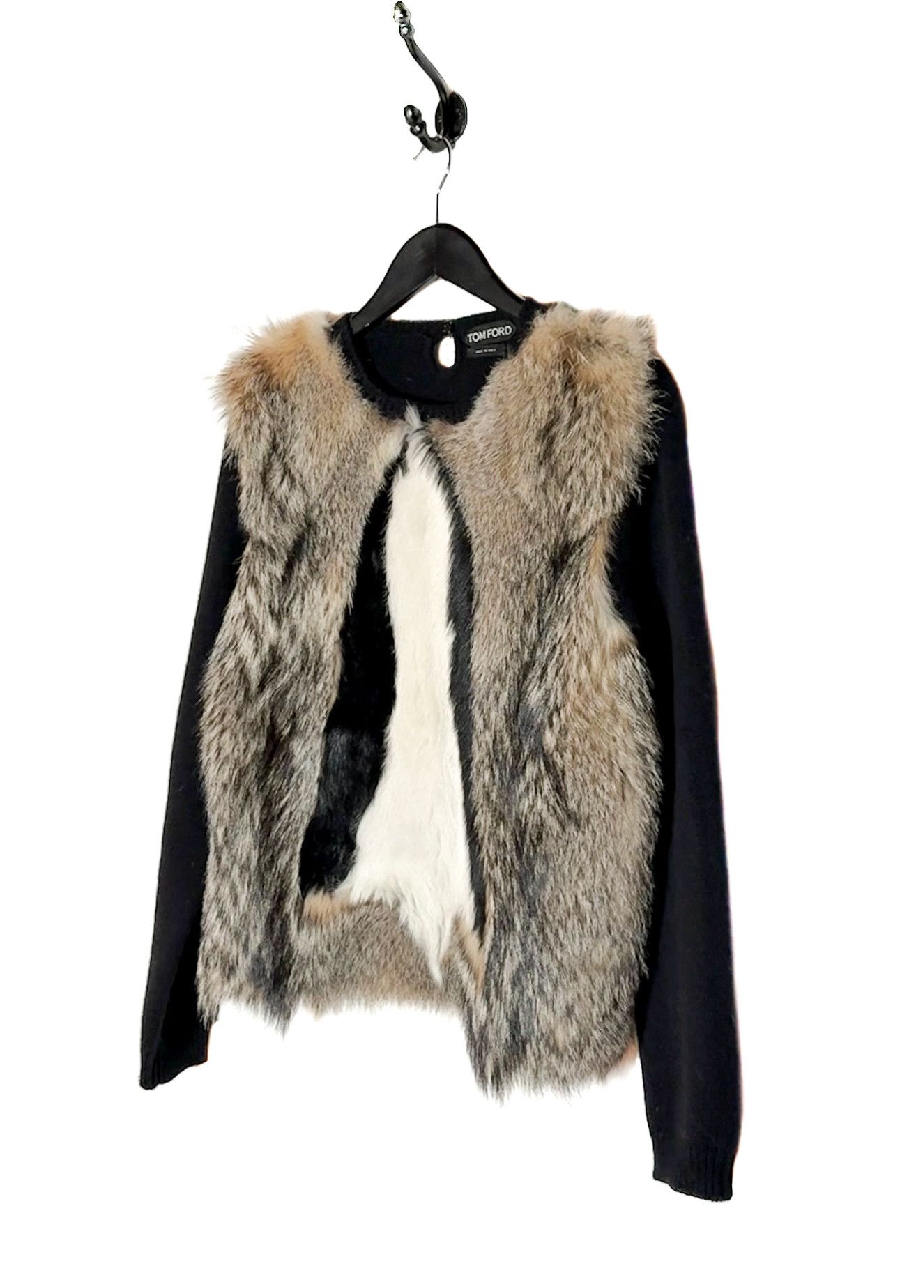 Tom Ford Tom Ford Fox Rabbit Fur Appliqué Cashmere Knit Sweater Size L / US 10 / IT 46 - 2 Thumbnail