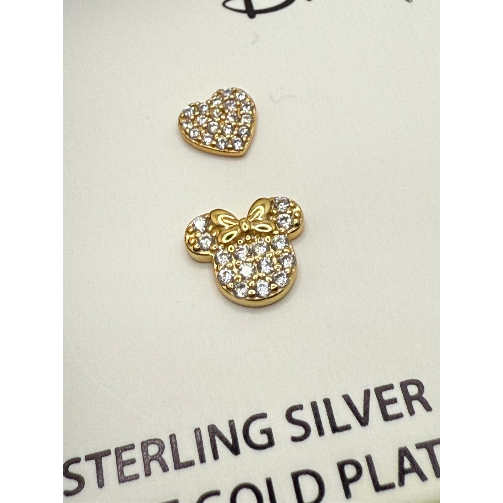Disney NEW-SterlingSilver 14KtGoldPlated CubicZirconia Minnie Set Size ONE SIZE - 3 Thumbnail