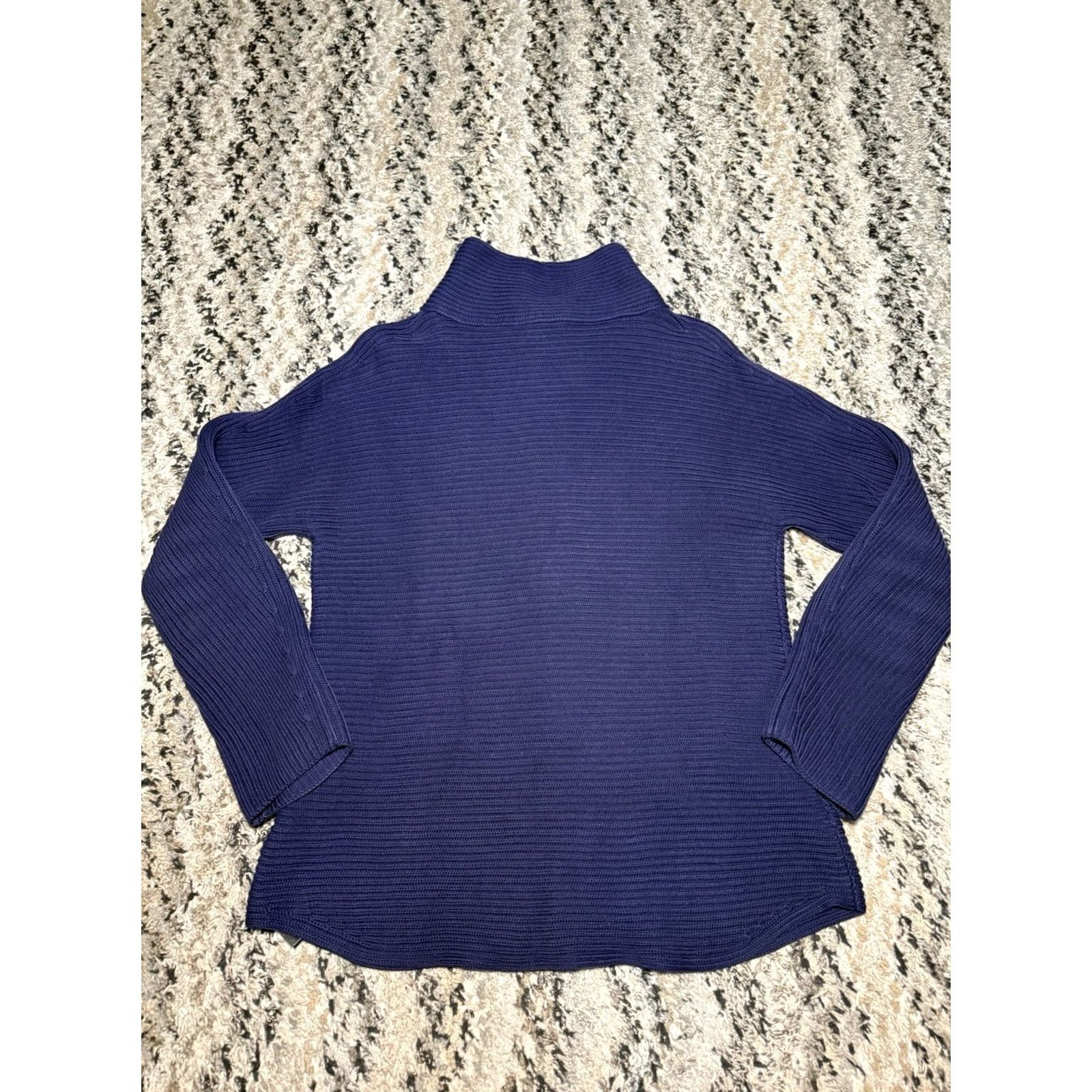 Bogner Bogner Woman’s Ribbed Knit Full Zip Thick Sweater Jacket L Navy Blue Women’s Large Navy Blue Full Zip Thick Sweater Jacket Size L / US 10 / IT 46 - 6 Thumbnail