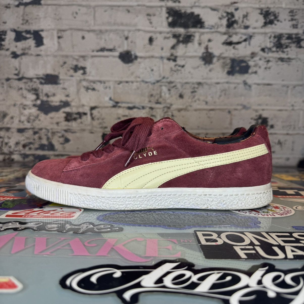Puma Clyde Low Premium Red Mahogany Sz 9.5 350653 01 No Box