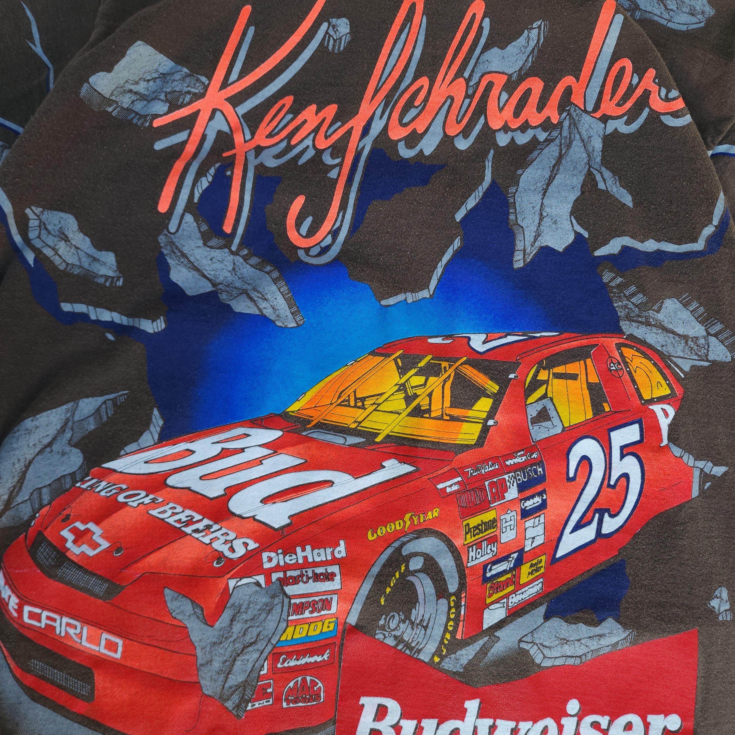 Fruit Of The Loom 1995 VTG Nascar Ken Schrader Budweiser Racing Tee Size US L / EU 52-54 / 3 - 3 Thumbnail