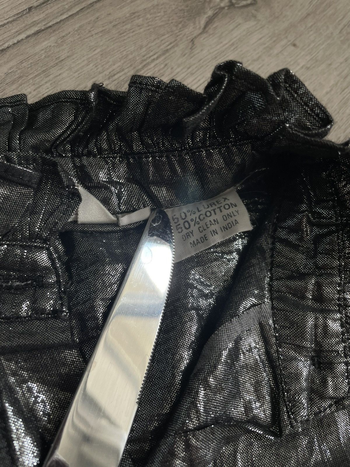 Hysteric Glamour × If Six Was Nine Baroque Mirror Blouse Black Metallic Ruffles Gucci Vibe Y2k Size S / US 4 / IT 40 - 8 Thumbnail