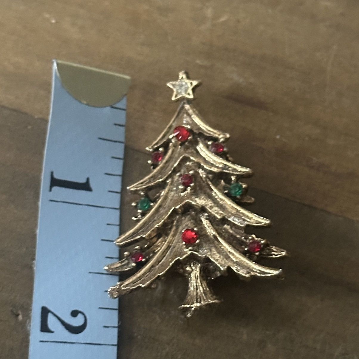 Vintage Vintage rhinestone Christmas tree brooch Size ONE SIZE - 4 Thumbnail