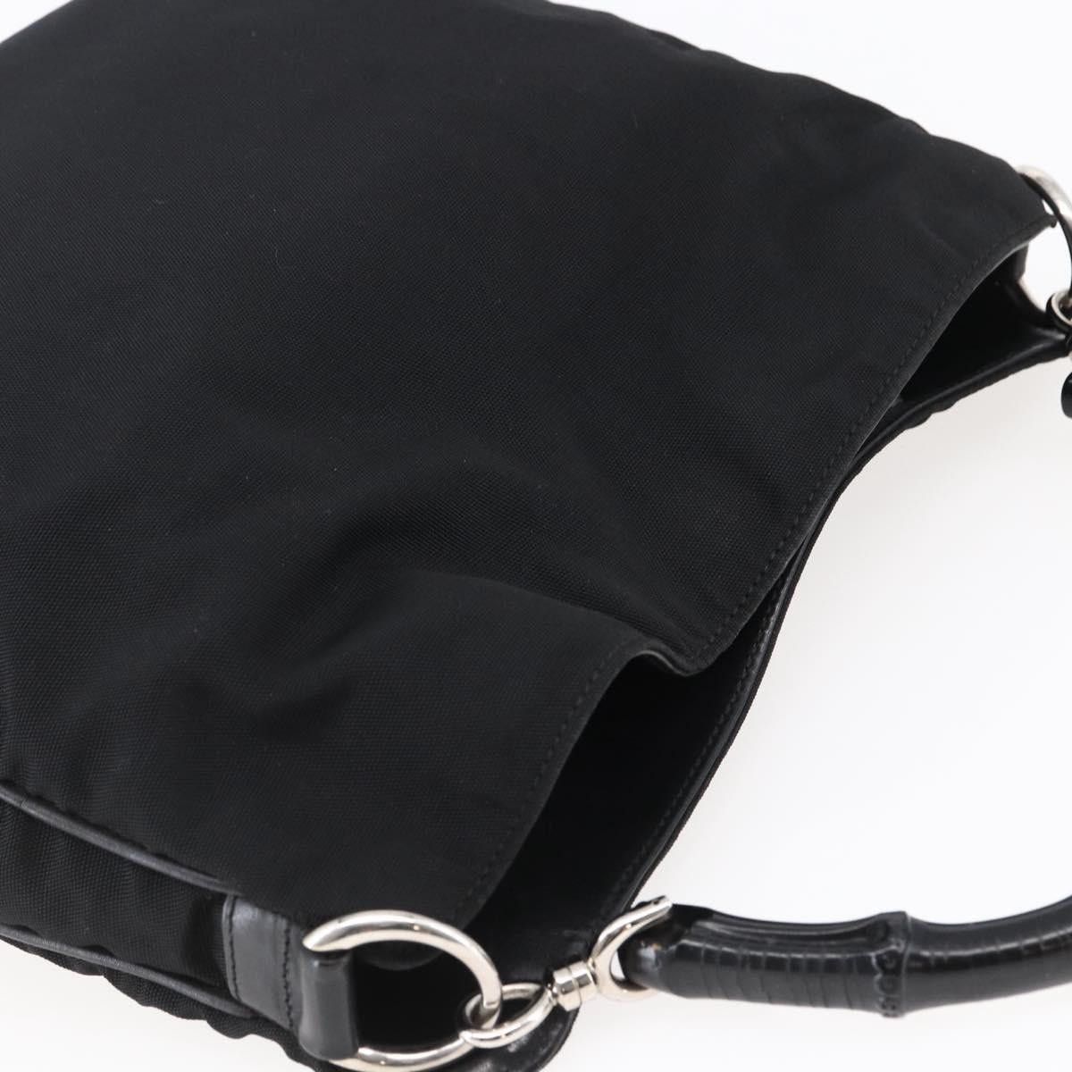 Gucci GUCCI Bamboo Hand Bag Nylon Black Silver 001 1638 001 1638 Size ONE SIZE - 6 Thumbnail