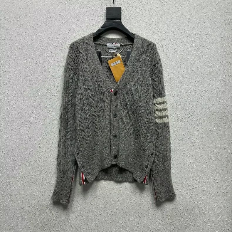 Thom Browne Thom Browne Gray cardigan wool jacket Size US XL / EU 56 / 4 - 1 Thumbnail