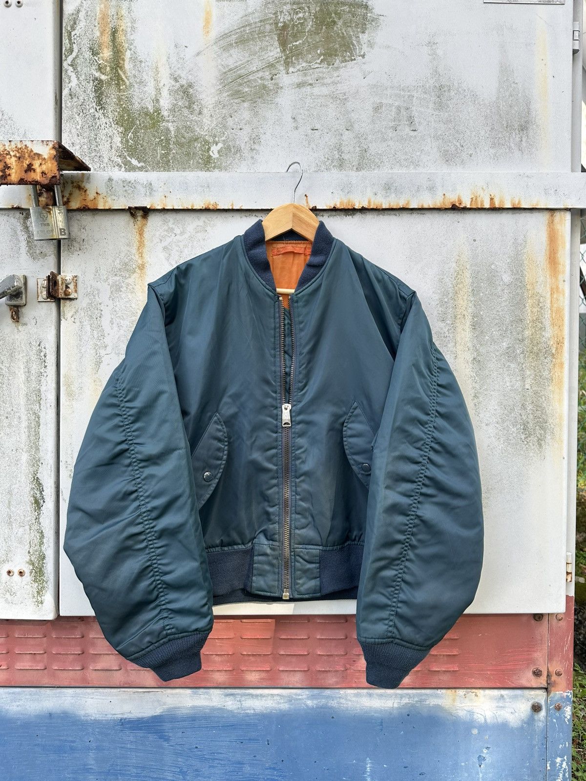 Vintage 🪖Vintage MA-1 Man Intermediate Bomber Jacket Size US L / EU 52-54 / 3 - 1 Thumbnail