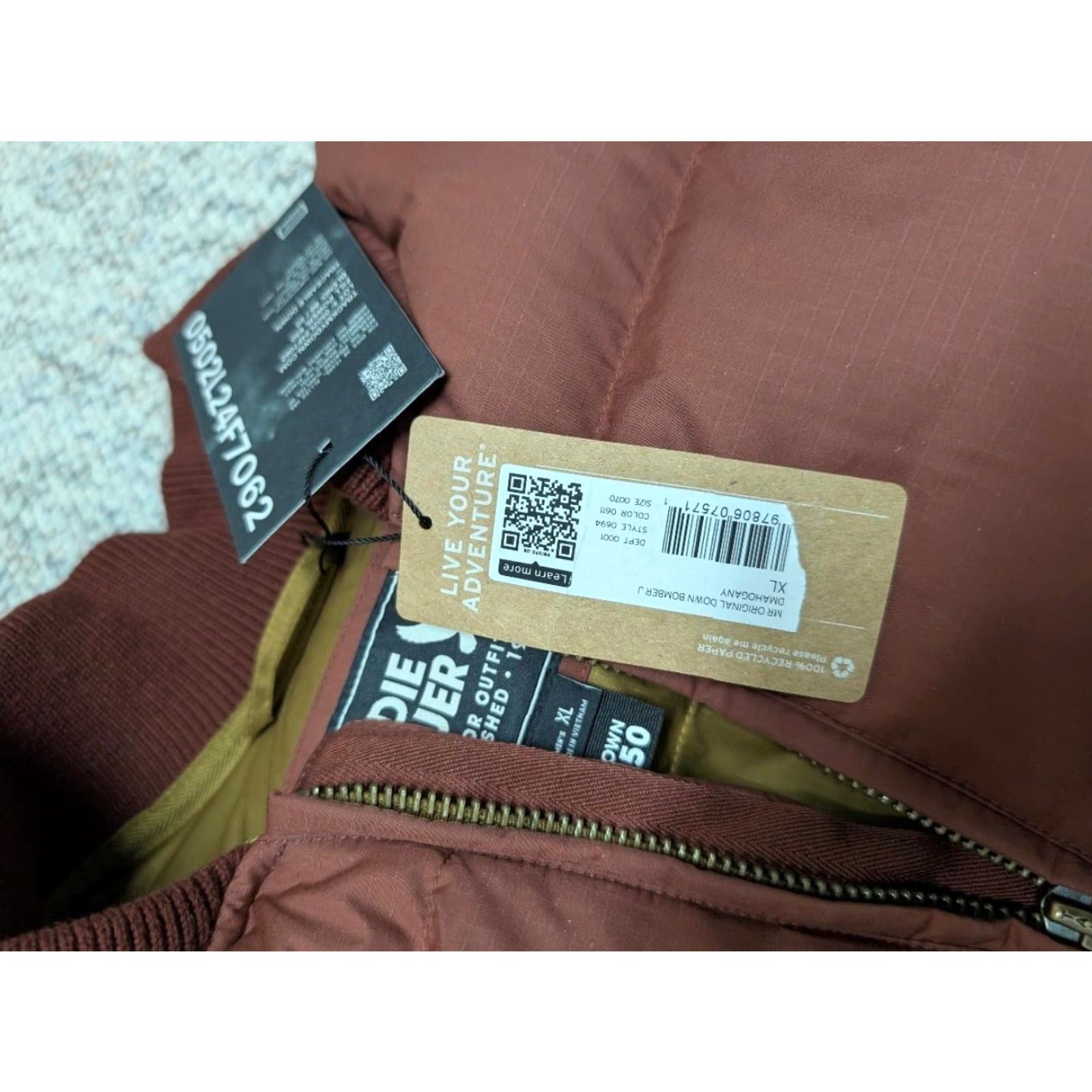 Eddie Bauer VINTAGE Eddie Bauer Puffer Jacket XL Goose Down Mahogany 650 Down Men's Zip Solid Breathing Down Fill Size US XL / EU 56 / 4 - 6 Thumbnail
