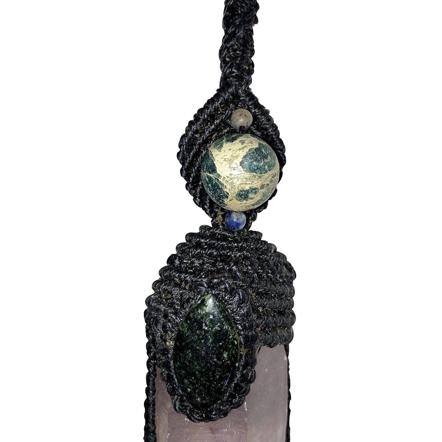 Designer Amethyst with Mexican Fire Opal& Green Jade Artisan Necklace Size ONE SIZE - 3 Thumbnail