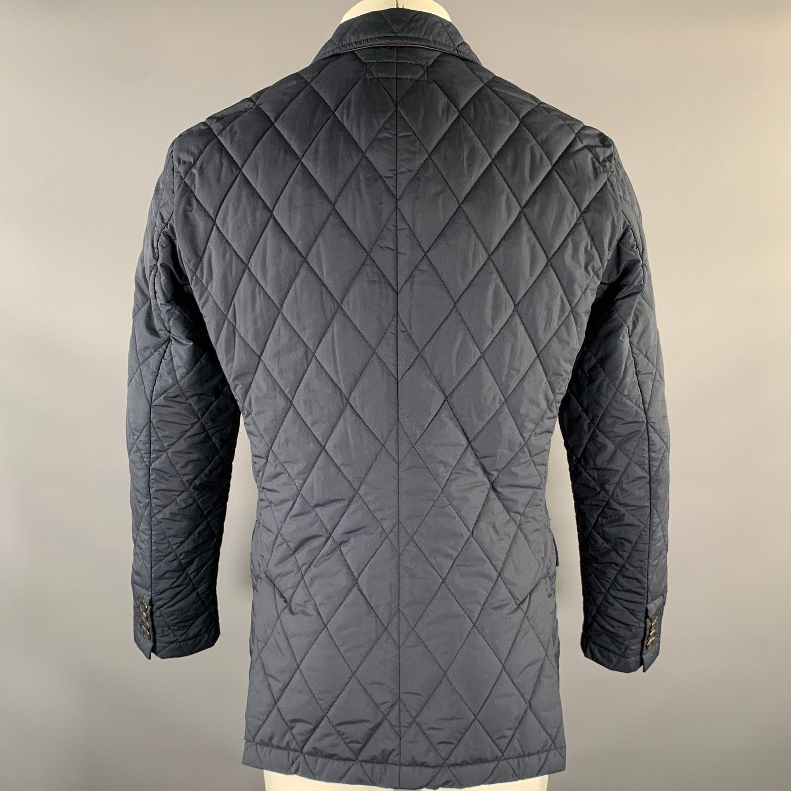 Ralph Lauren RALPH LAUREN Navy Quilted Polyester Notch Lapel Jacket Size US M / EU 48-50 / 2 - 3 Thumbnail