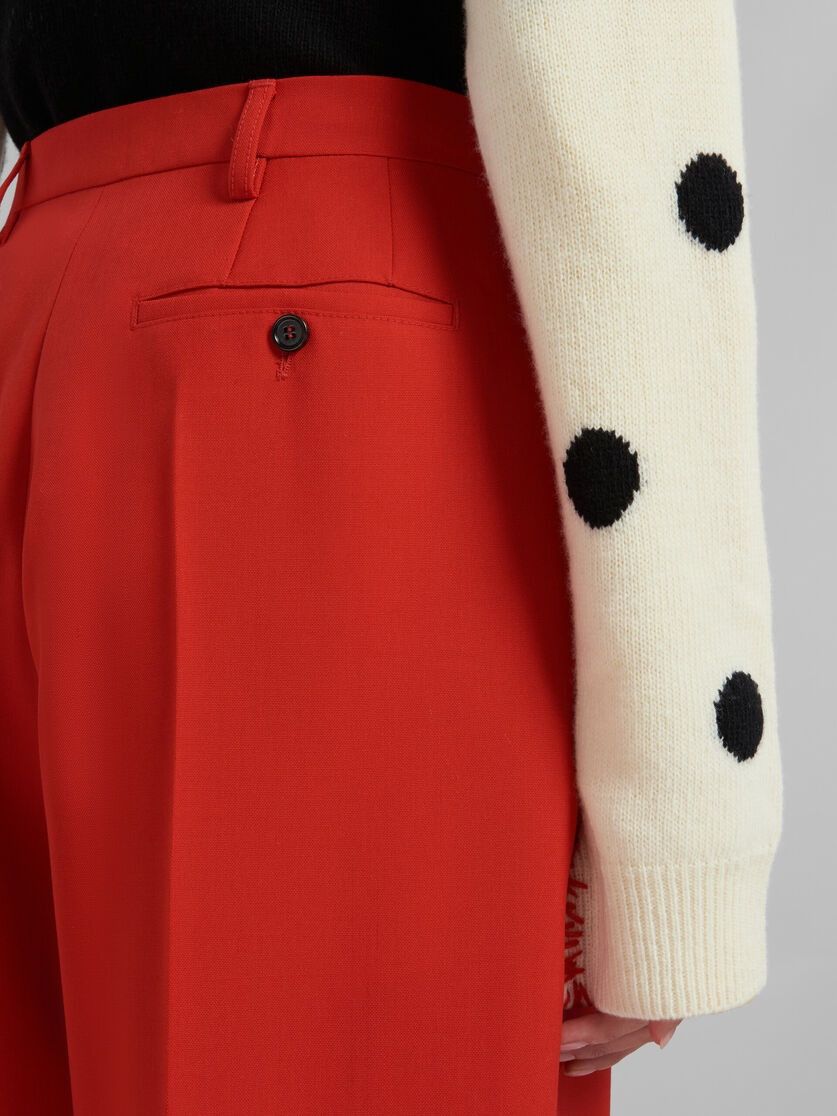 Marni o1w1db10824 Straight-Leg Pleated Pant in Red Size 30" / US 8 / IT 44 - 4 Thumbnail