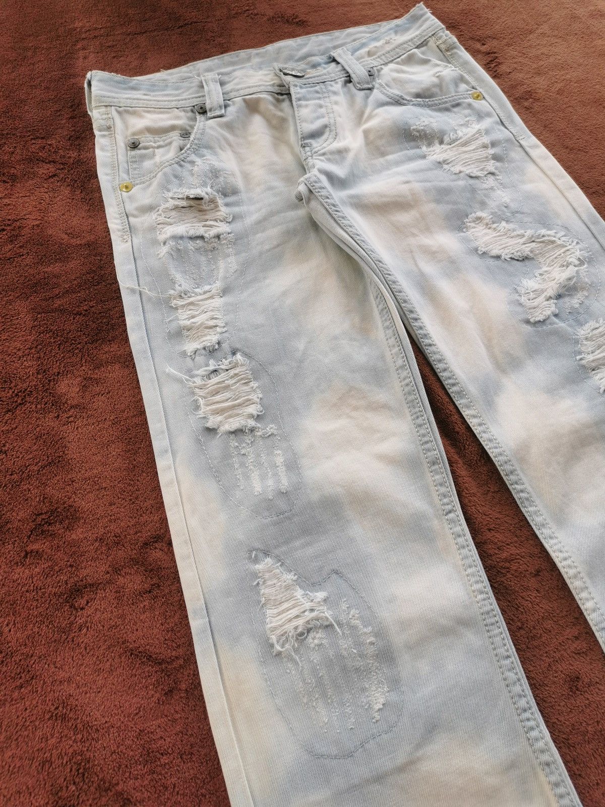 Japanese Brand Vence Japan Bleach Distressed Denim Jeans Size US 32 / EU 48 - 4 Thumbnail
