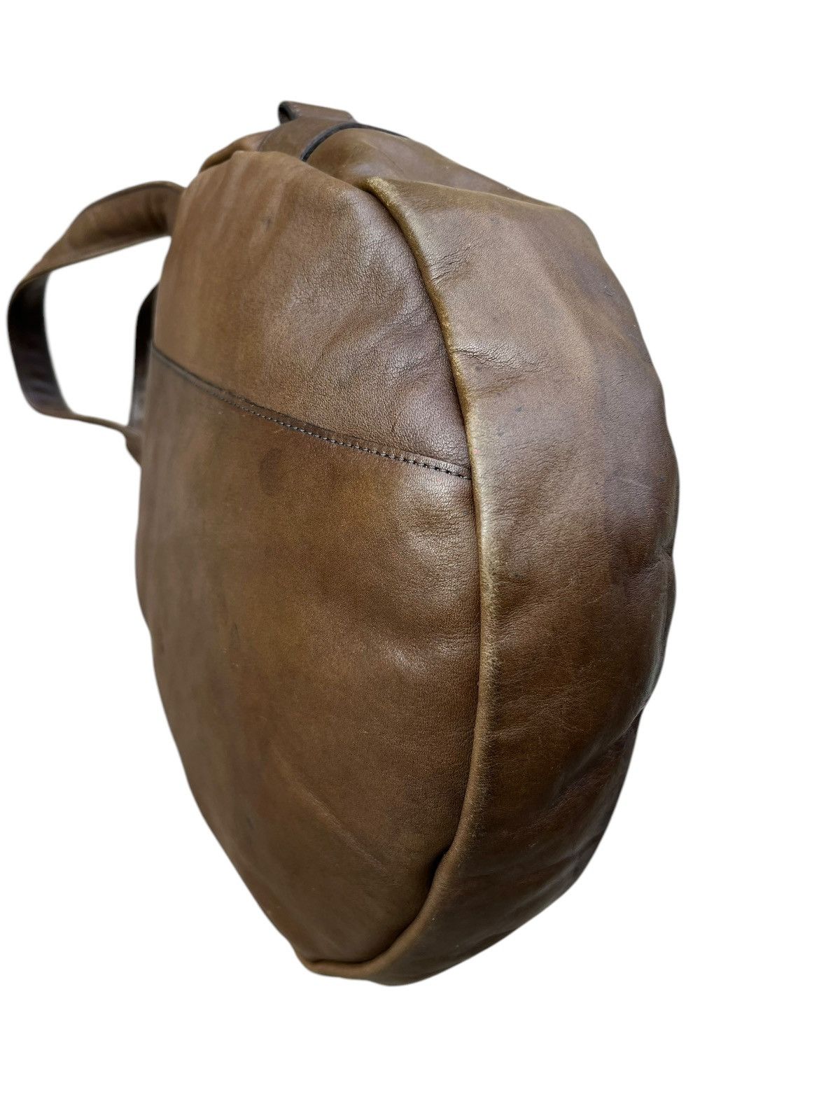 Leather Vintage B. Stuff Japan Distress Patina Leather Round Bag Size ONE SIZE - 14 Thumbnail