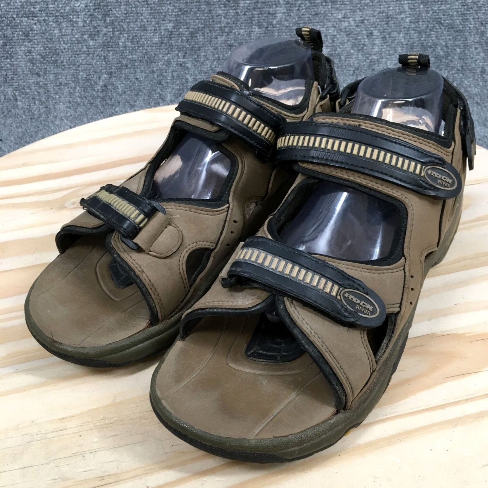 Vintage Rock River Sandals Mens 13 Diego Adjustable Strappy Slingback Brown Size ONE SIZE - 3 Thumbnail
