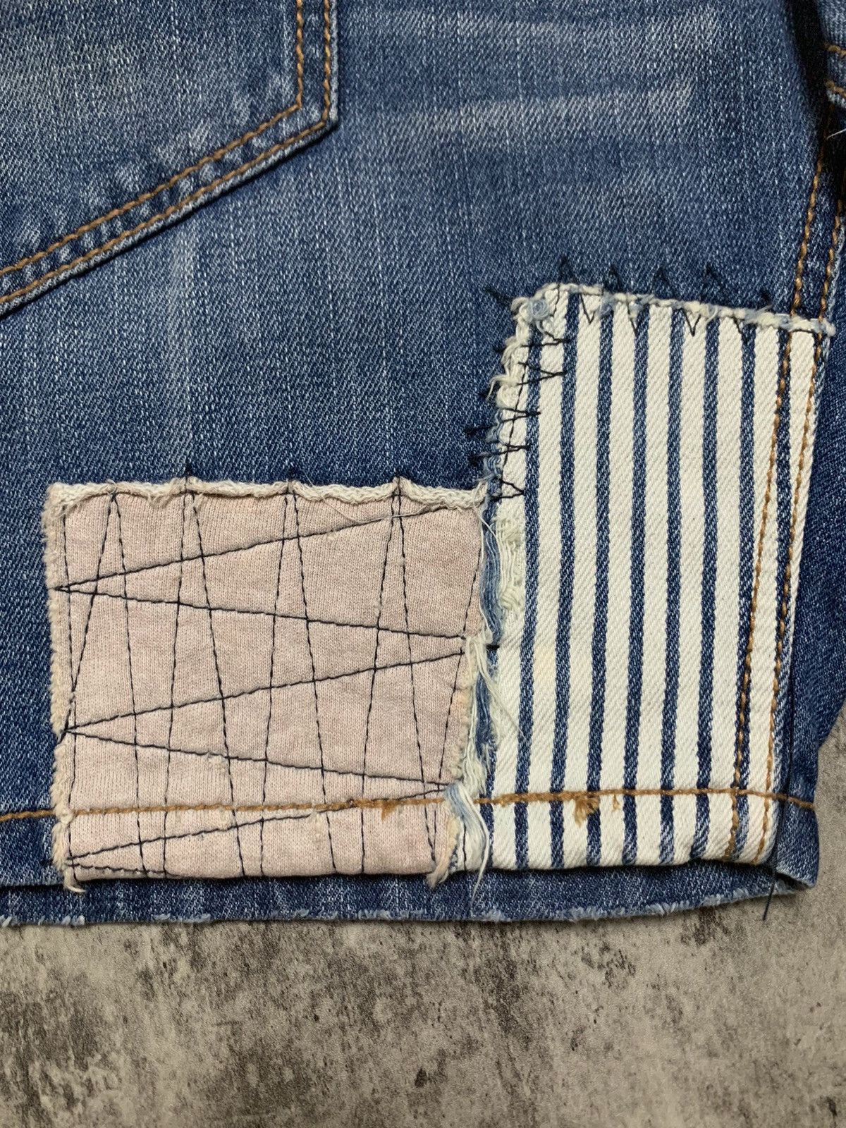 Issey Miyake Issey Miyake Ne Net Patch Work Jeans Short Kapital Style Size US 33 - 10 Thumbnail