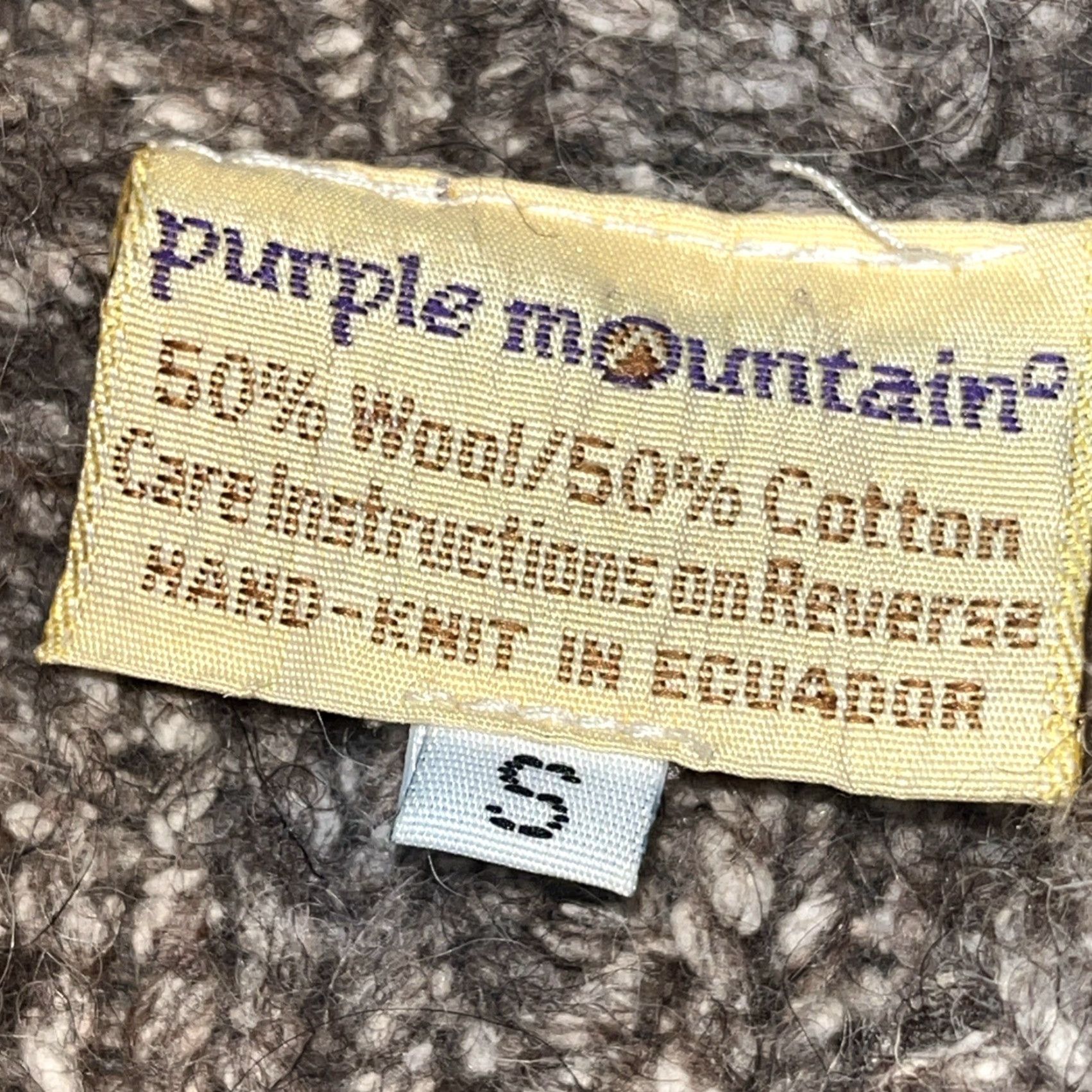 Vintage VINTAGE Purple Mountain Brown Sweater Wool Hand Knit Cardigan Toggle Button Cowl Neck S Women Cardigan Knit Chunky Bohemian Fall Winter Classic Size S / US 4 / IT 40 - 2 Thumbnail