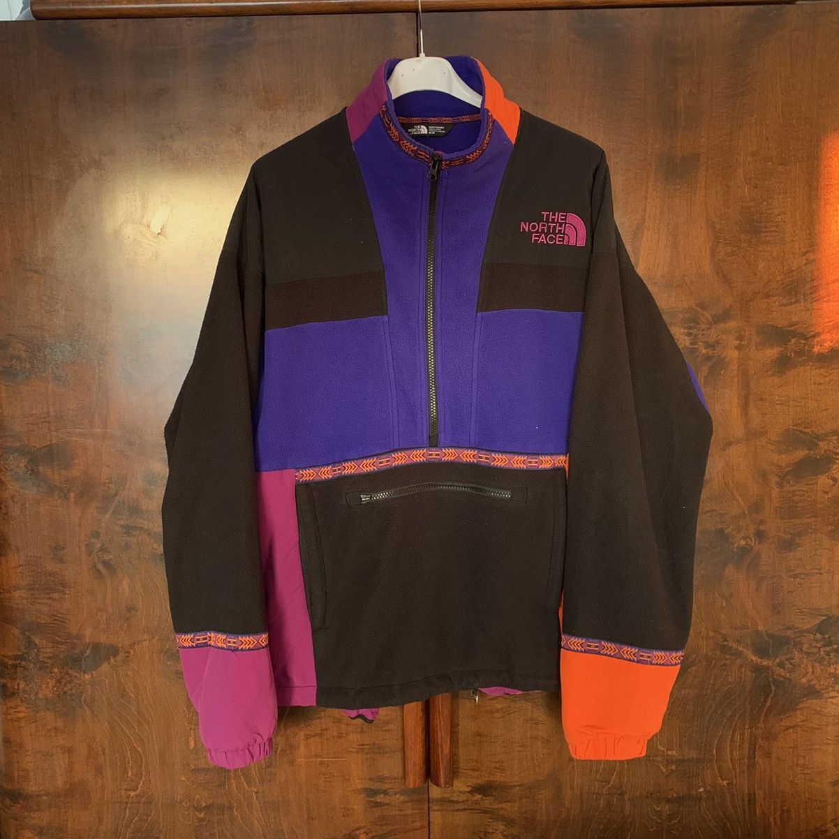 image of The North Face Rage Fleece Anorak Colorful 90's Vibe in Black, Men's (Size Medium)
