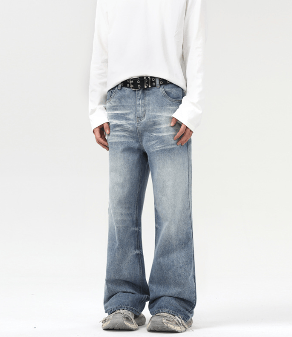 Japanese Brand × Jean American style ice blue washed men's straight baggy jeans Size US 32 / EU 48 - 2 Thumbnail
