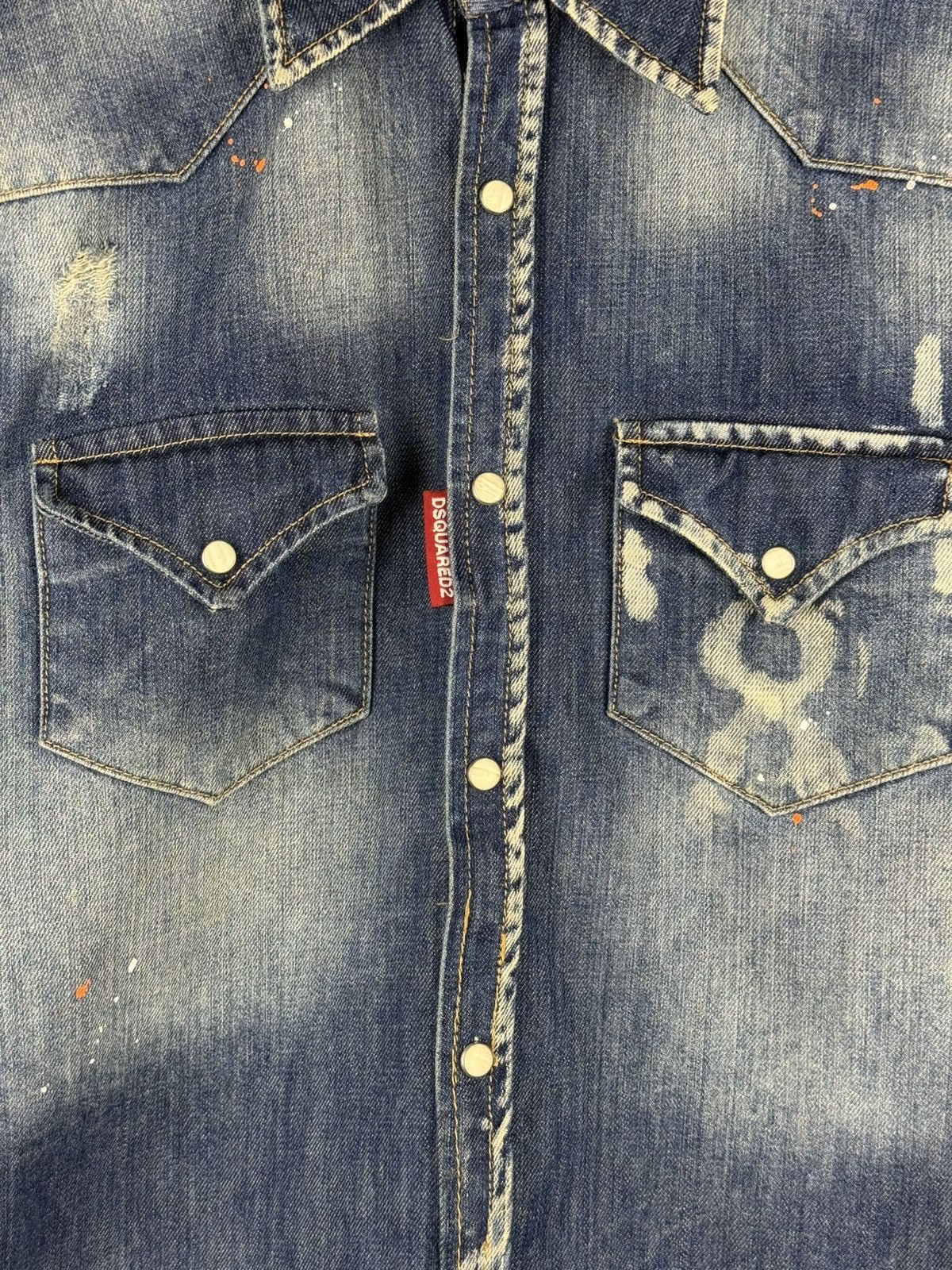 Dsquared2 Dsquared Ladies Big Logo Graphic Print Denim Button Up Shirt Size M / US 6-8 / IT 42-44 - 9 Thumbnail