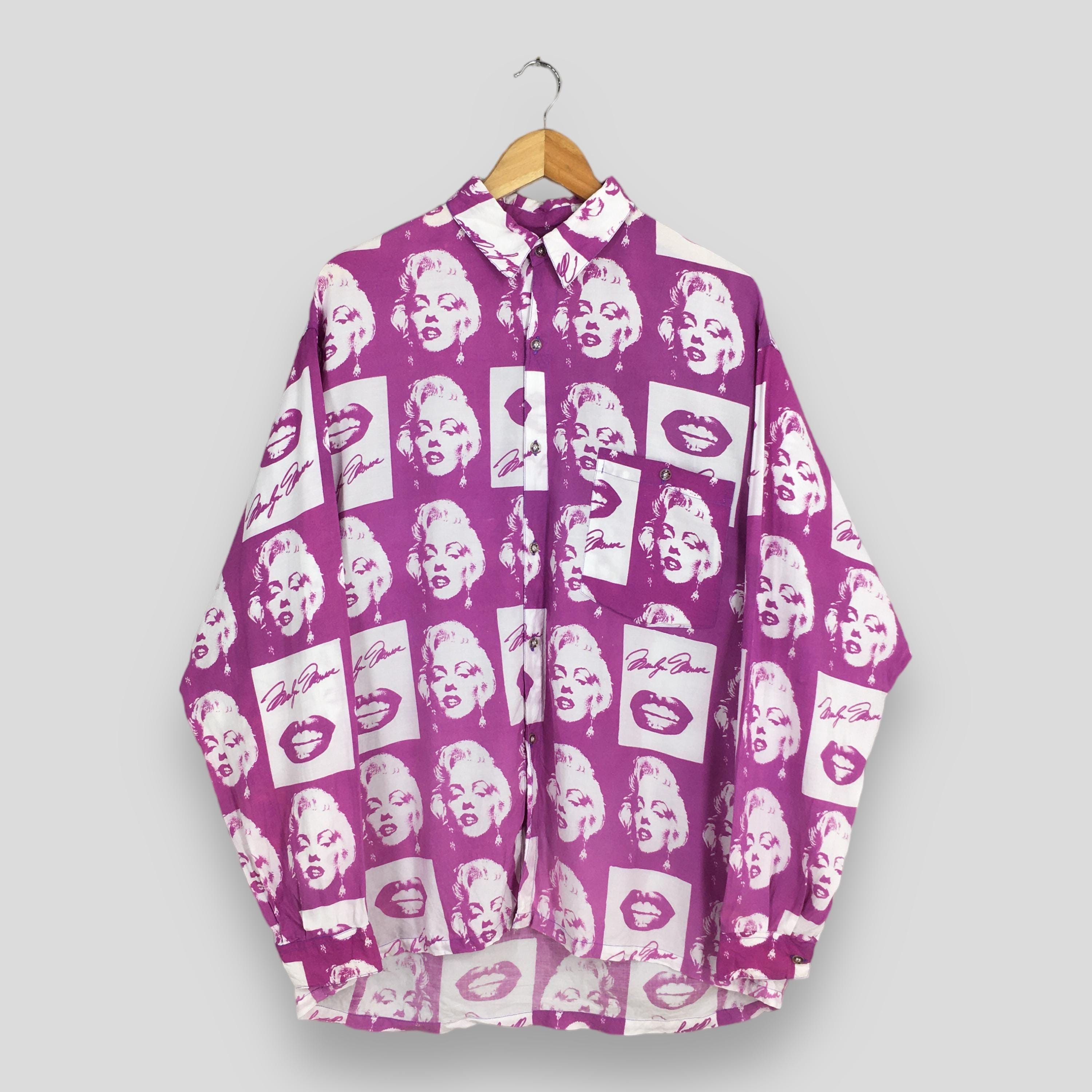 Vintage Vintage 90s Iconic Marilyn Monroe Pink Shirt Large Size US L / EU 52-54 / 3 - 1 Thumbnail