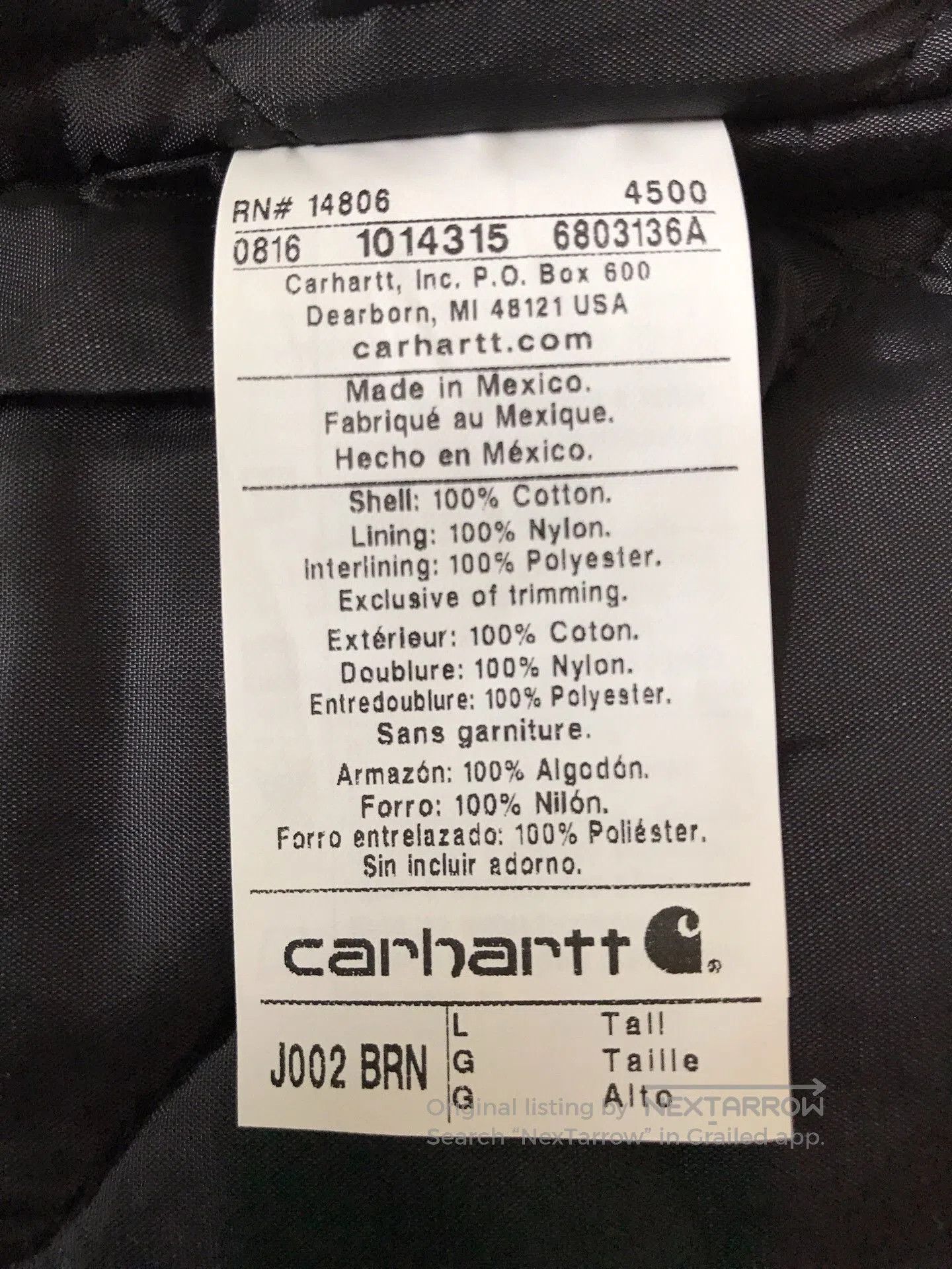 Carhartt Carhartt J002 Brown Canvas Work Jacket. Size US L / EU 52-54 / 3 - 9 Thumbnail