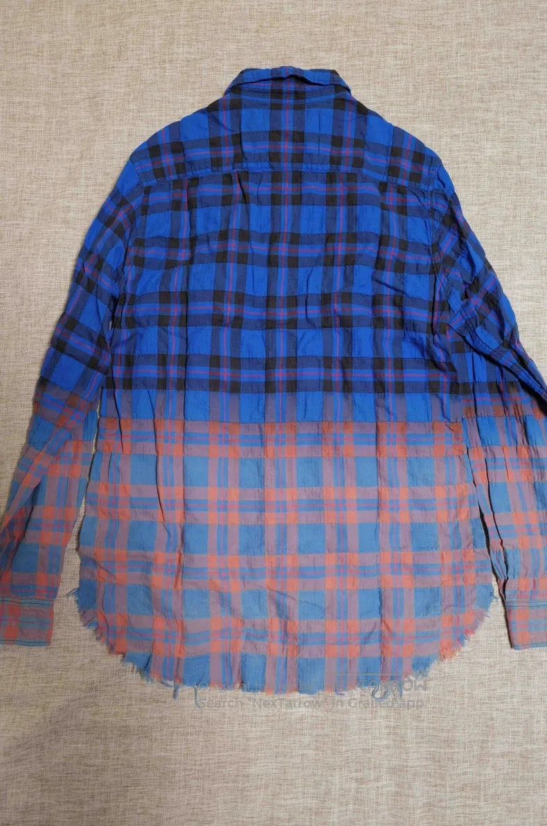 Saint Laurent Paris Saint Laurent Paris Ombre Plaid Frayed Edges Shirt Size US M / EU 48-50 / 2 - 2 Thumbnail