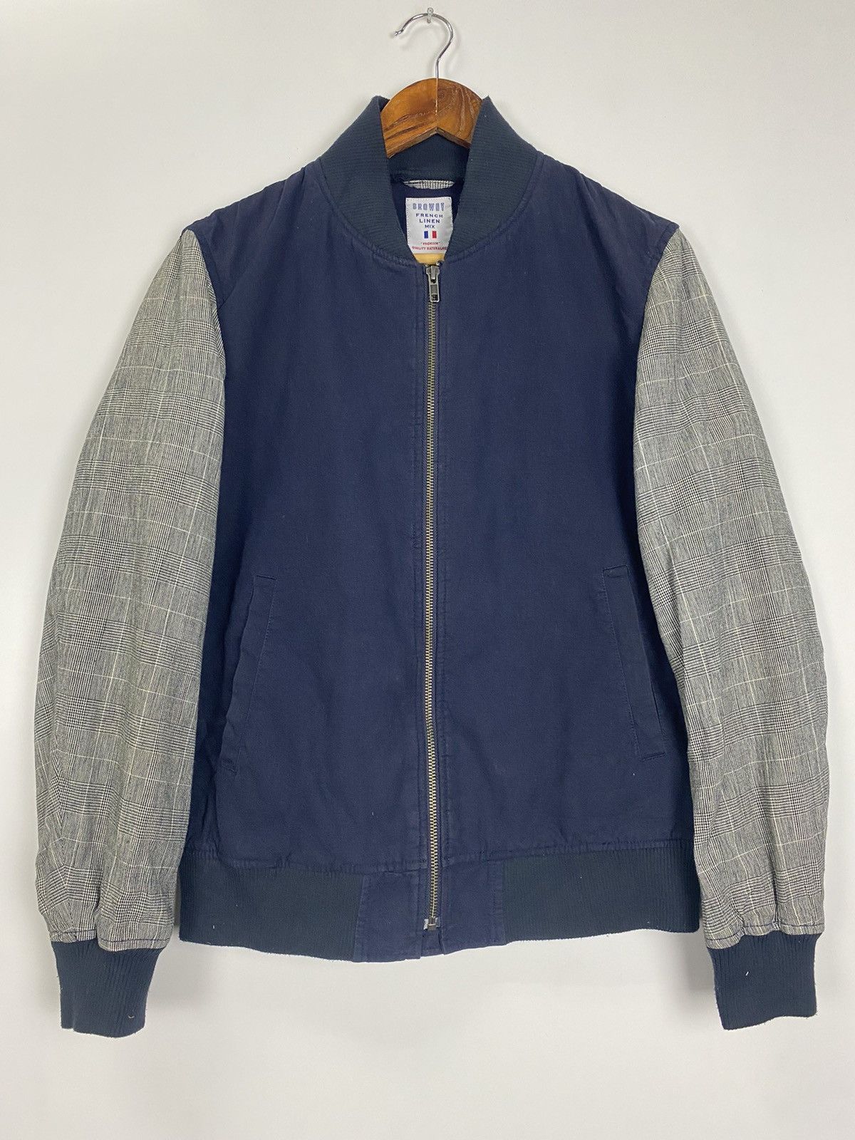 Japanese Brand Browny French Linen Varsity Jacket Size US L / EU 52-54 / 3 - 3 Thumbnail