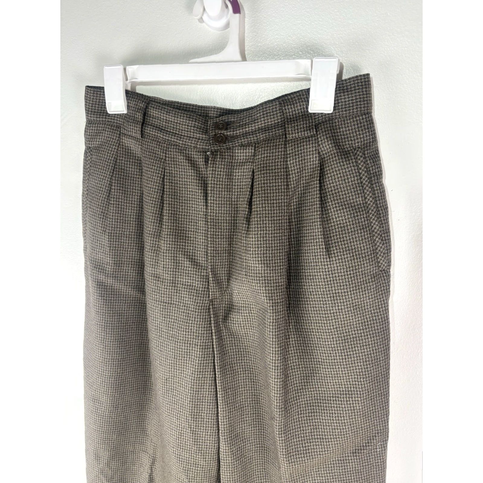 Vintage VTG Giorgio Sant Angelo Wool Pleated Hi-Rise Dress Pants Womens Size 12 Size 34" / US 12 / IT 48 - 2 Thumbnail