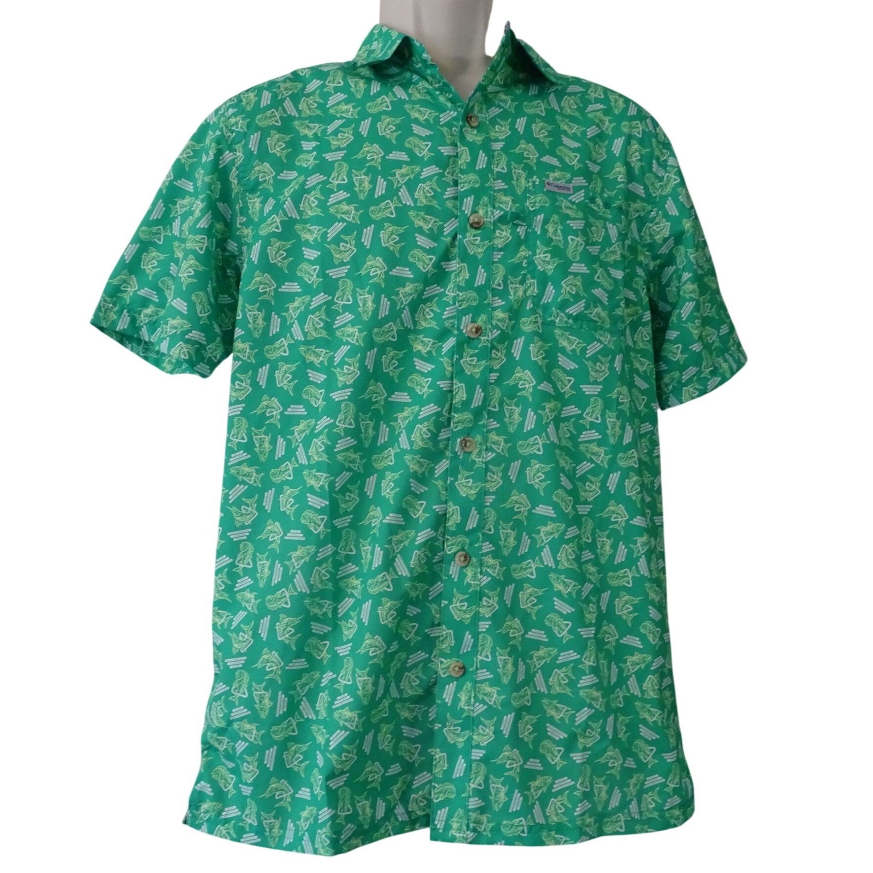Columbia Columbia PFG Mens Green Fishing Shirt Size S Short Sleeve Size US S / EU 44-46 / 1 - 1 Thumbnail
