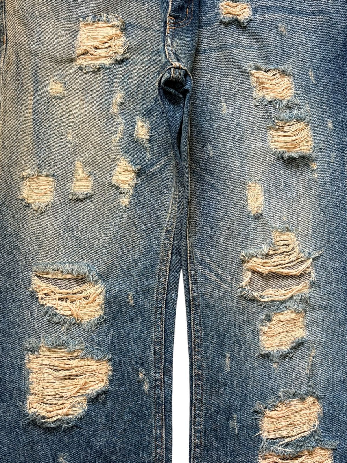 If Six Was Nine Vintage Japanese Brand Rusty Wash Distress Flare Jeans Size 31" - 3 Thumbnail