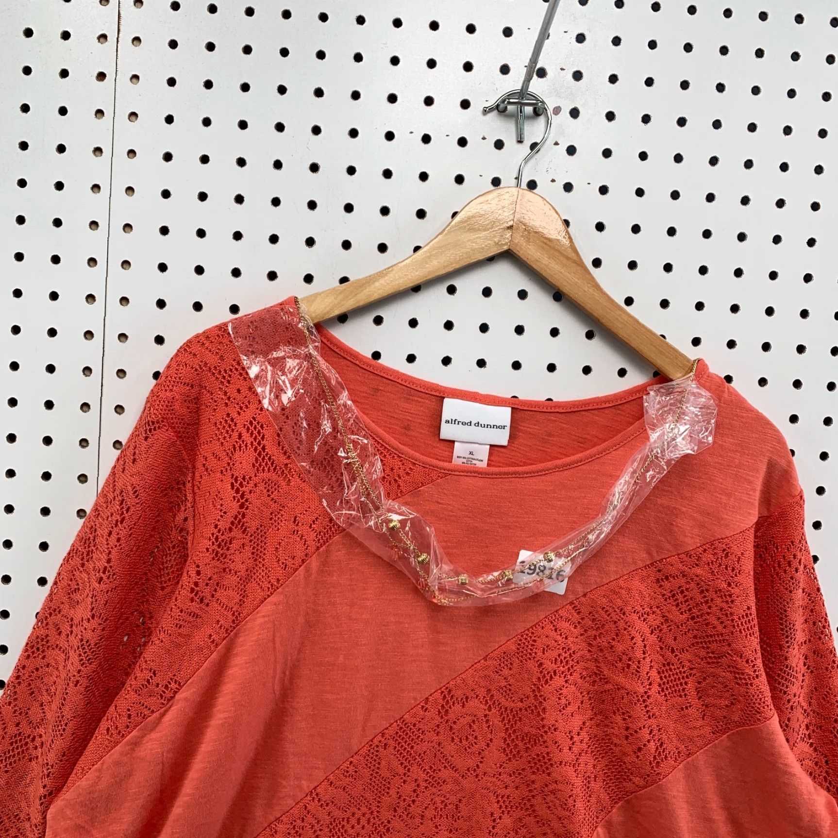 Vintage VINTAGE Alfred Dunner Shirt Womens XL Pink 3/4 Sleeve Lace NWT 24.5x27 Size XL / US 12-14 / IT 48-50 - 5 Thumbnail