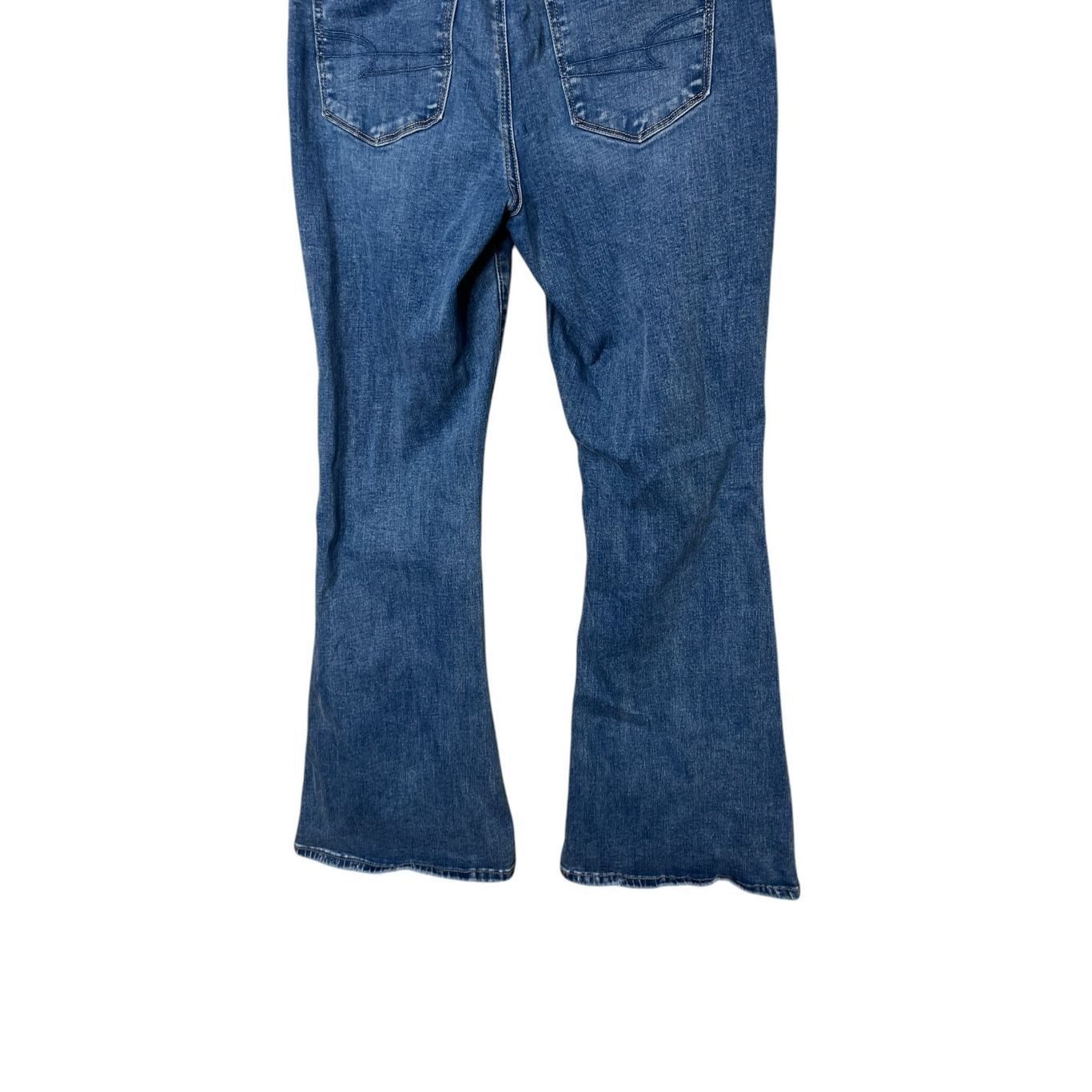 American Eagle Outfitters American Eagle Curvy Super High Rise Flare Distressed Jeans Size 28" / US 6 / IT 42 - 7 Thumbnail
