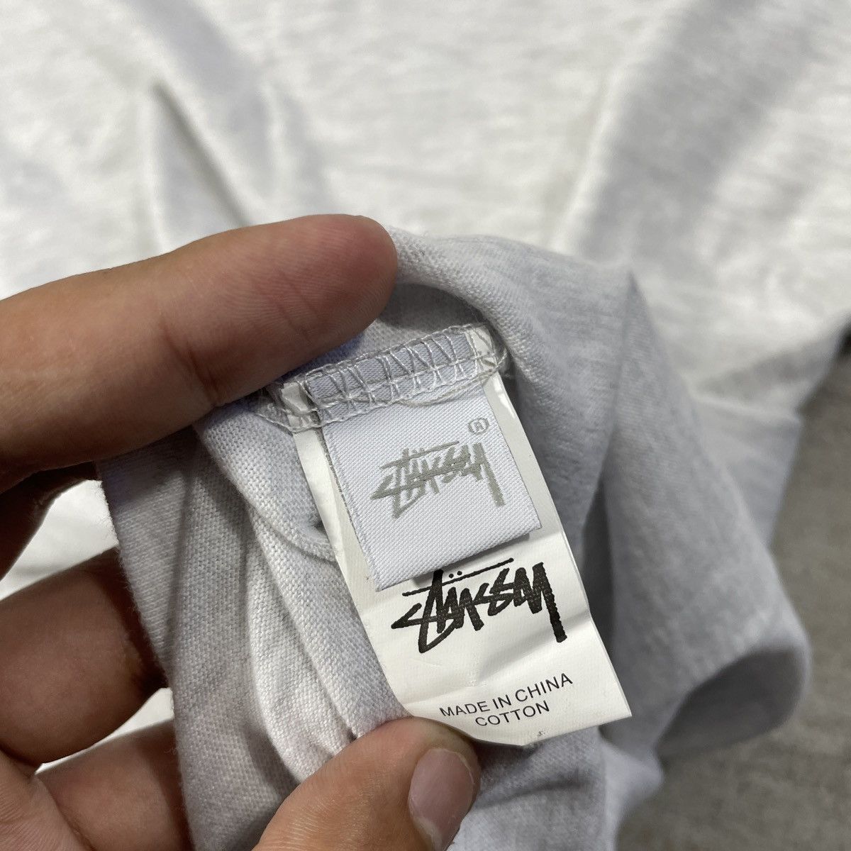 Stussy × Vintage Stussy Oval Tshirt Ash Heather XL Size US XL / EU 56 / 4 - 6 Thumbnail
