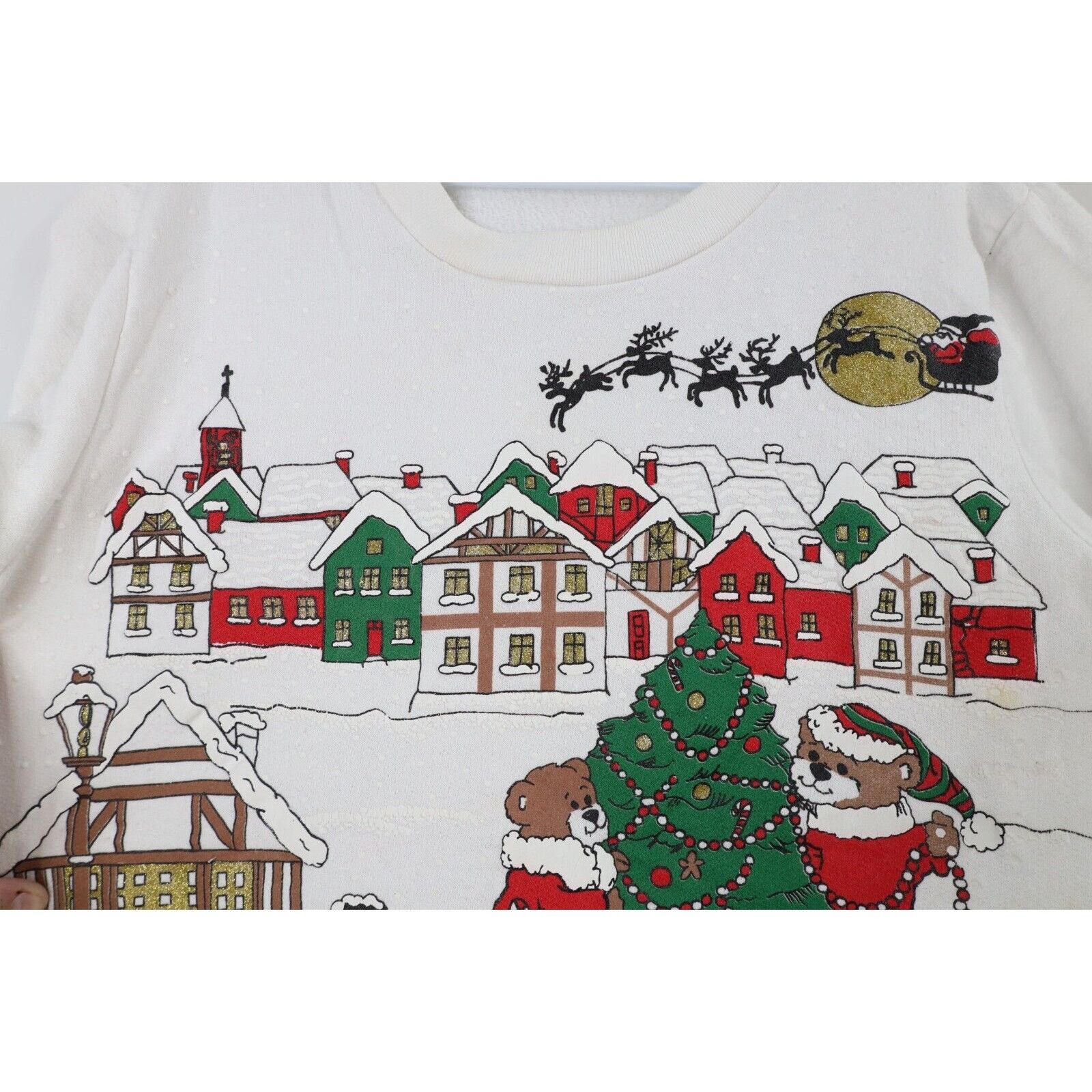 Vintage Vintage 90s Christmas Town All Over Print Sweatshirt Size L / US 10 / IT 46 - 5 Thumbnail