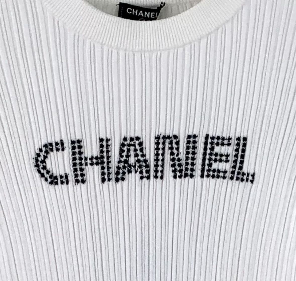 Chanel Chanel White Knit Short Sleeve Top Size M / US 6-8 / IT 42-44 - 4 Thumbnail