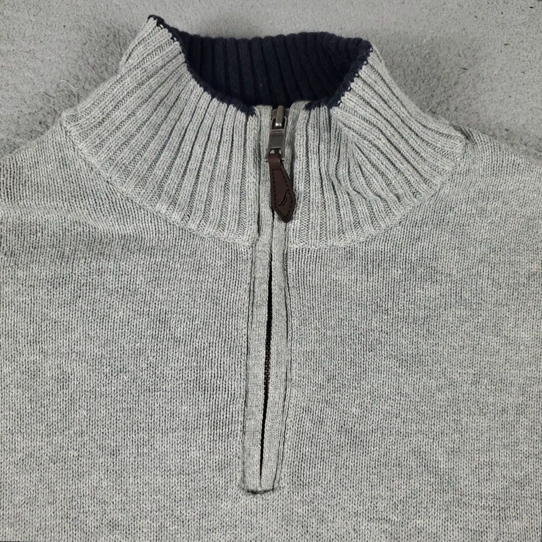 Nautica Nautica Mens Sweater Extra Large XL Gray Casual 1/4 Zip Up Size US XL / EU 56 / 4 - 2 Thumbnail