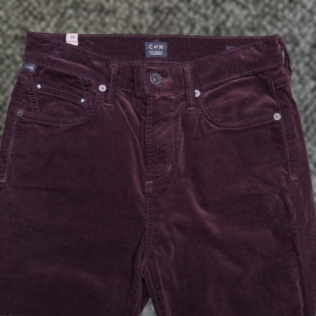Citizens Of Humanity Citizens of Humanity Jeans Skinny Velvet High Rise 25 Burgundy Women 5-Pocket City Stretch Regular Inseam 29 Size 42" / US 20 - 1 Thumbnail