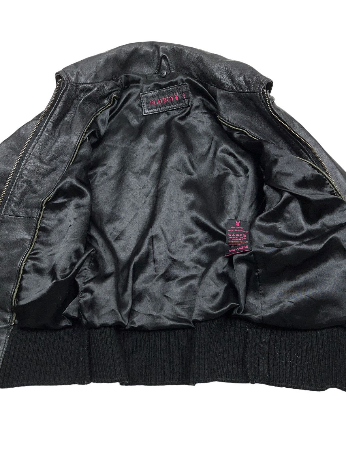 Playboy y2k Playboy Leather Jacket Bomber Size S / US 4 / IT 40 - 8 Thumbnail