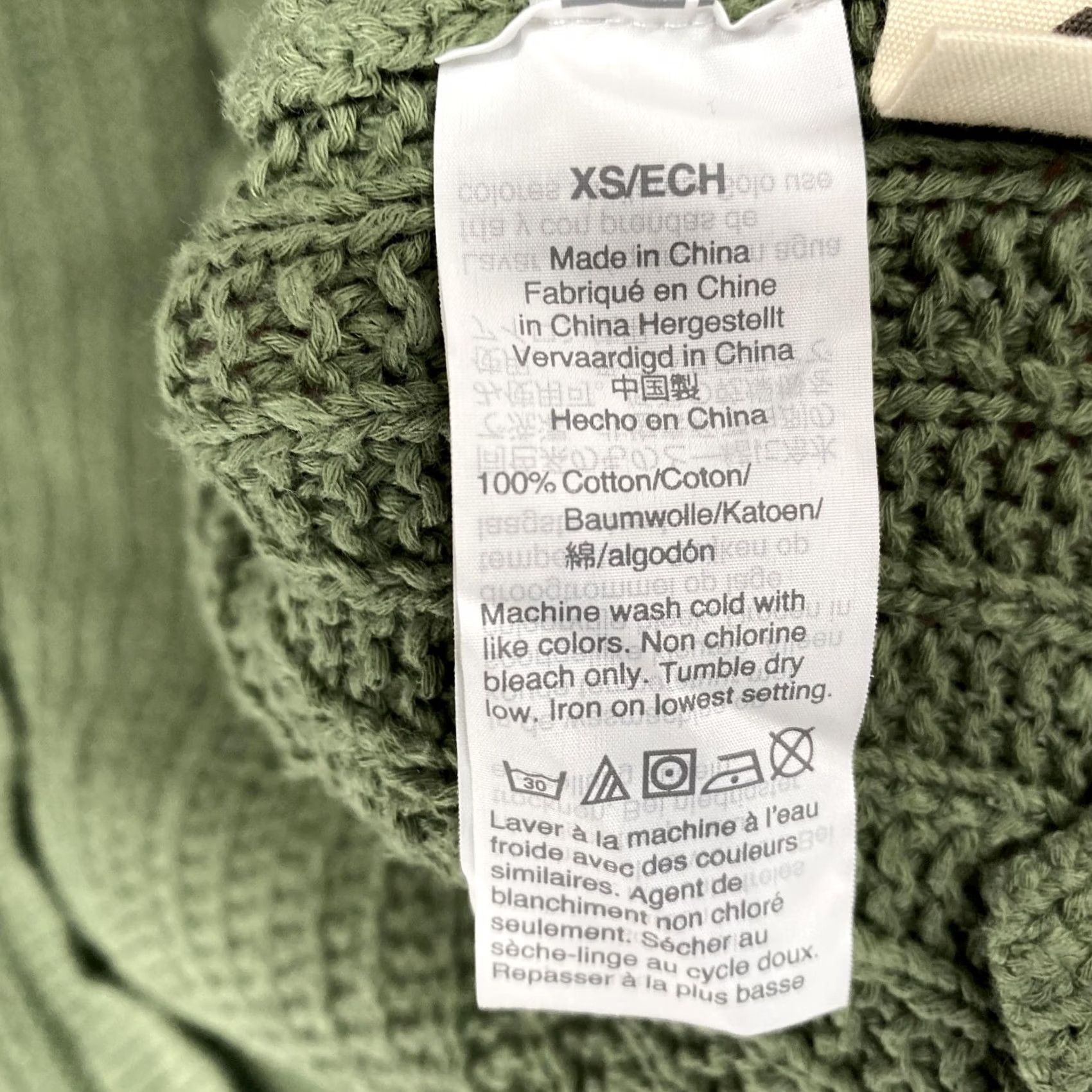 Madewell Madewell Cardigan Sweater Womens XS Balloon Sleeve Knit 100% Cotton Green V-Neck Pocket Open Casual Fall Vintage: No Size XS / US 0-2 / IT 36-38 - 7 Thumbnail