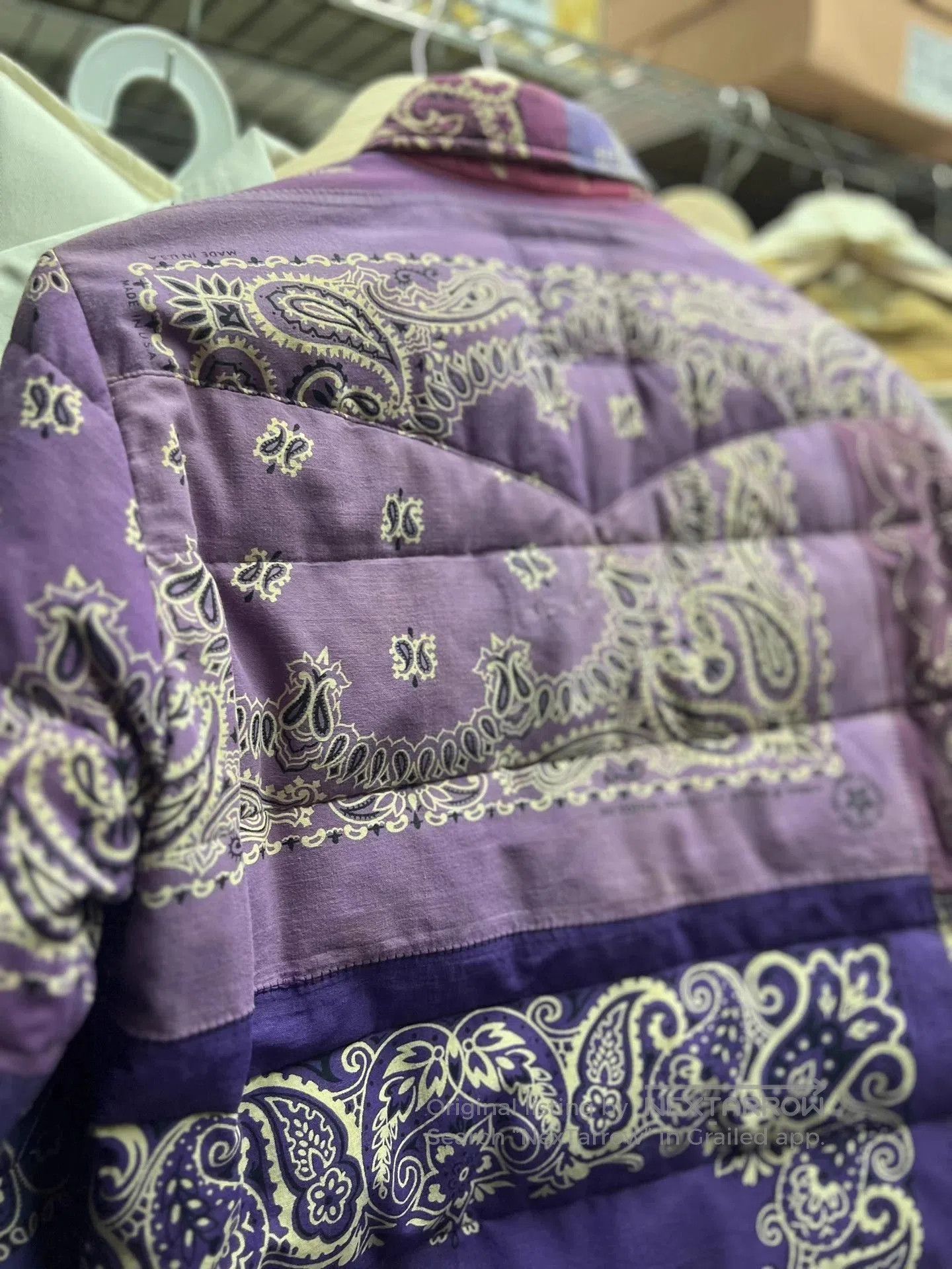 Visvim Purple Bandana Pattern Quilted Button-Up Shirt. Size US M / EU 48-50 / 2 - 8 Thumbnail