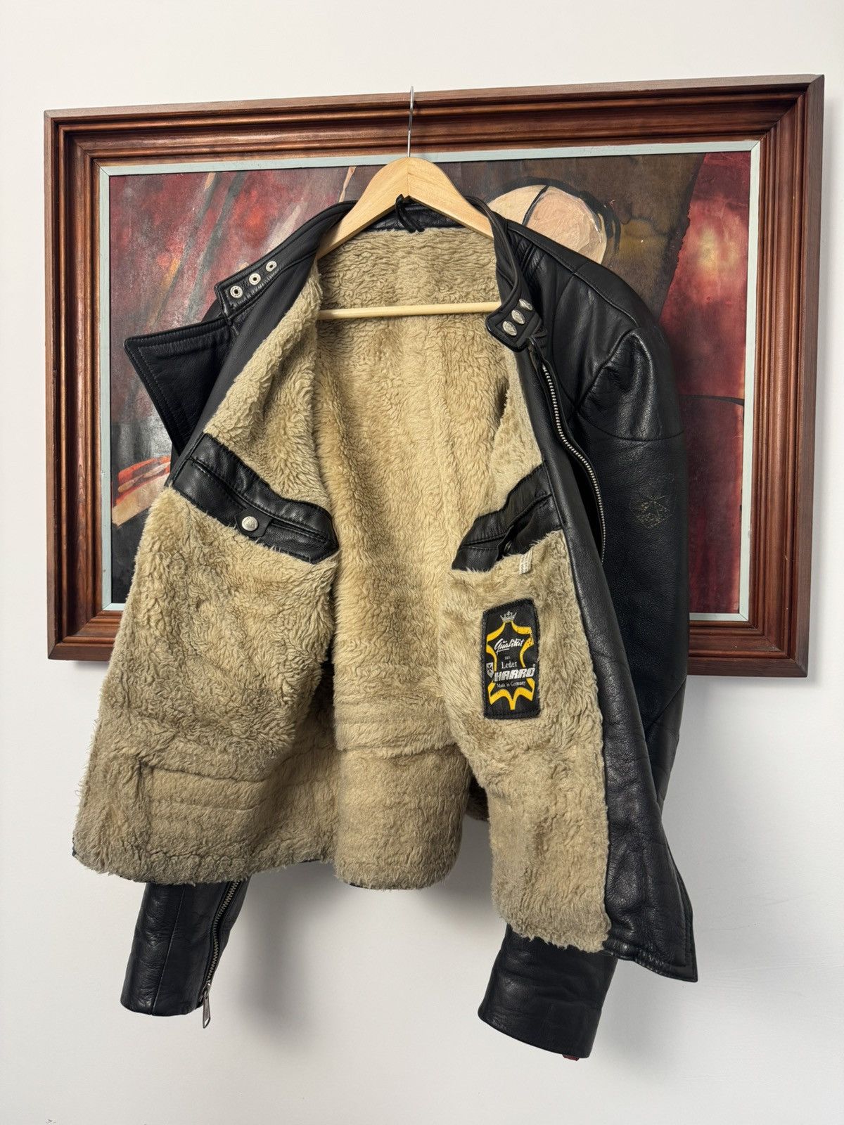 Vintage Vintage 90s Cropped Boxy Leather Racing Jacket Avant Garde Size US L / EU 52-54 / 3 - 6 Thumbnail